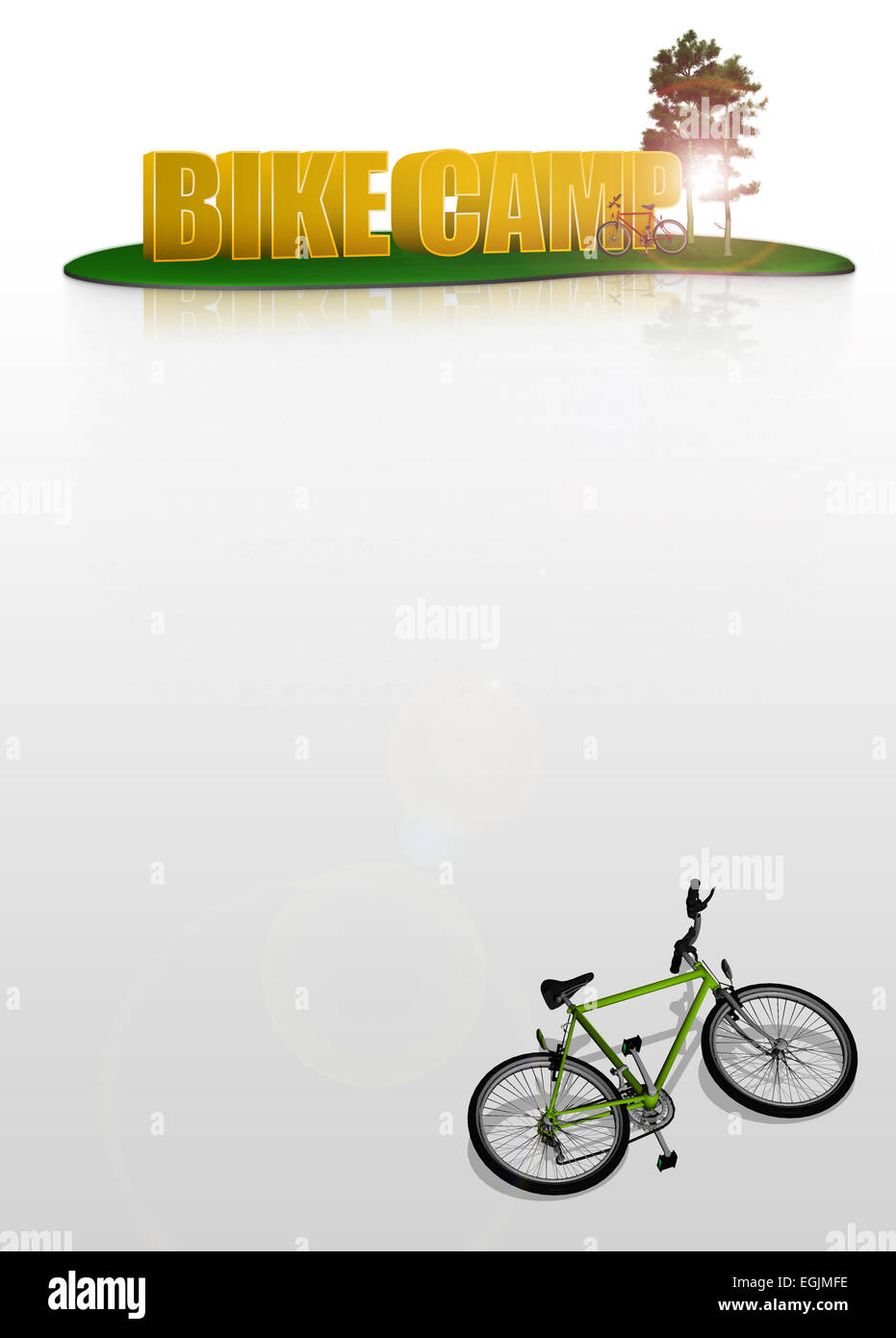 Abstract 3D Bicycle poster background with space Stock Photo