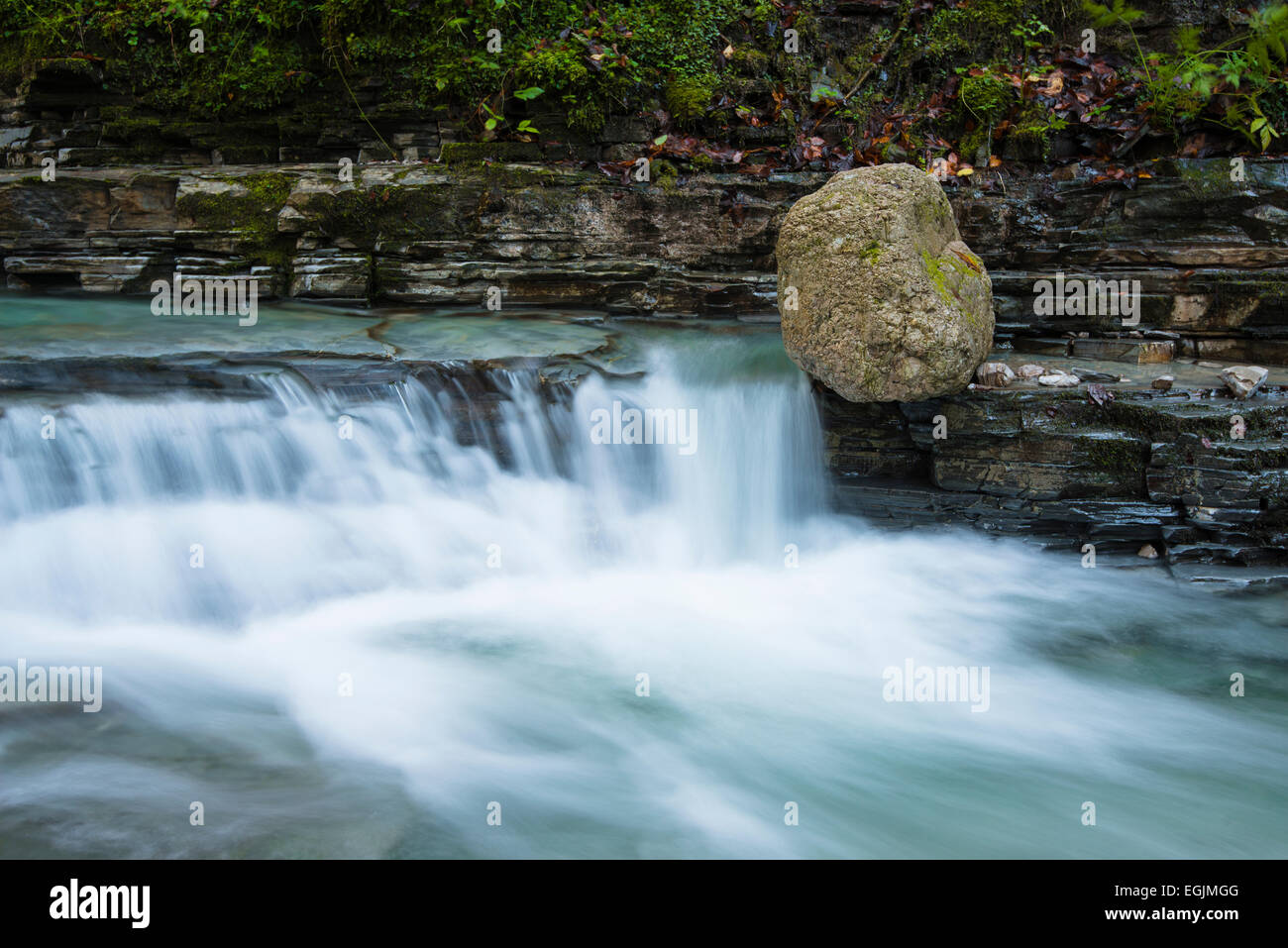 Taugl stream, Tauglbach or Taugl River, Taugl River Gorge, Tennengau region, Salzburg State, Austria Stock Photo