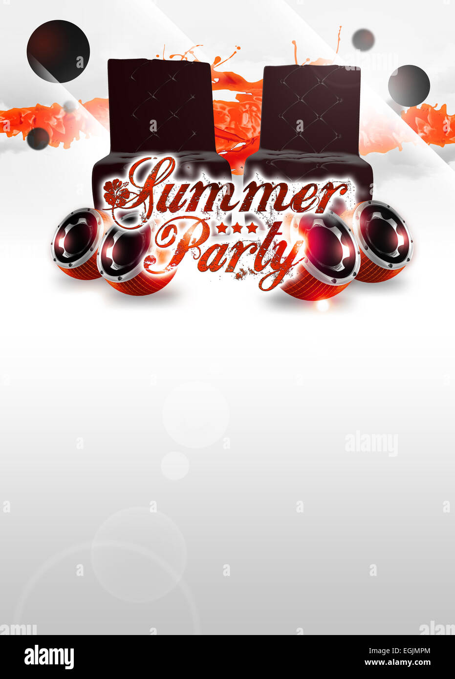 Abstract summer party invitation poster background with space Stock