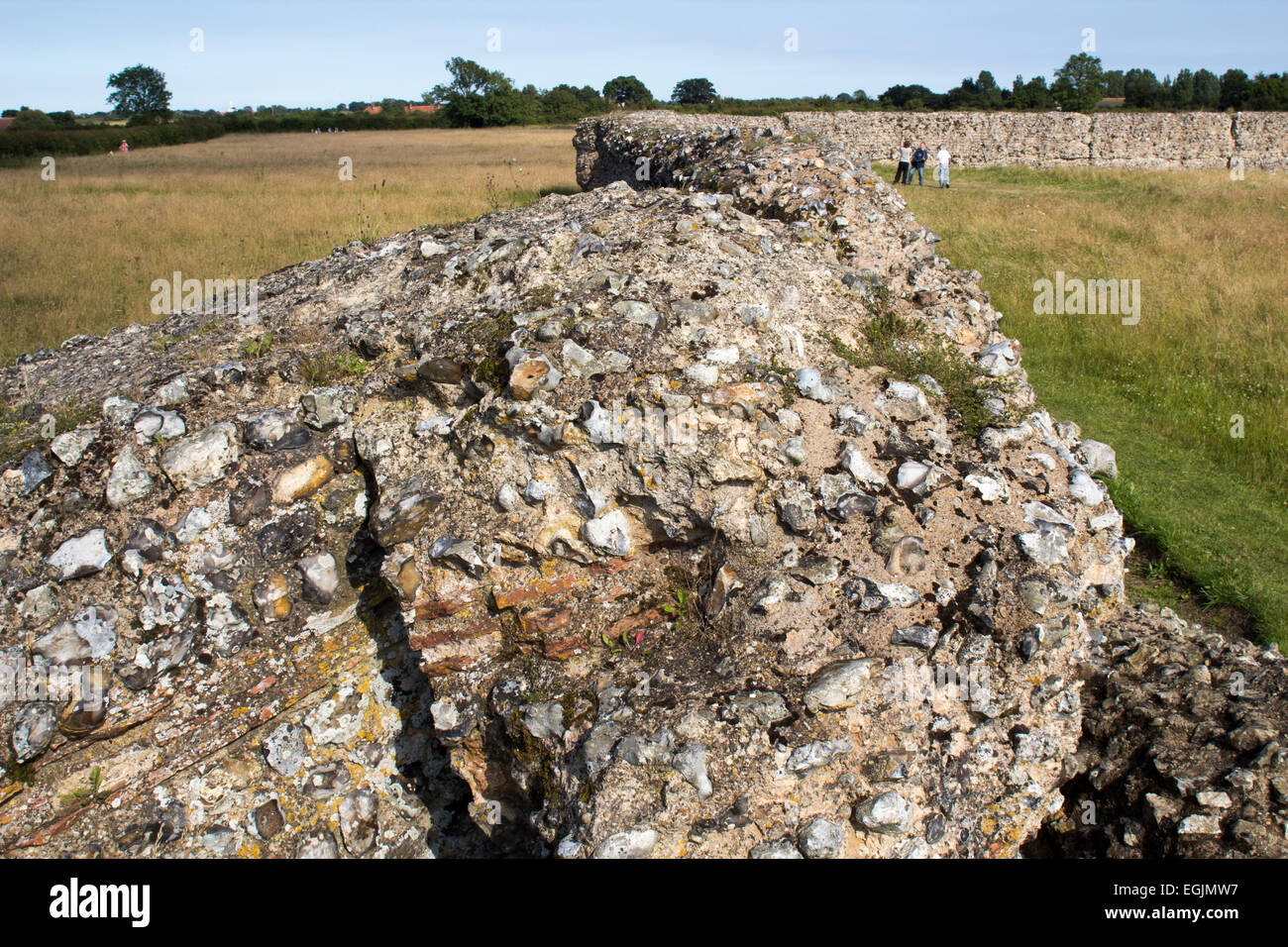 Flint wall at Burgh castle Great Yarmouth Stock Photo Alamy