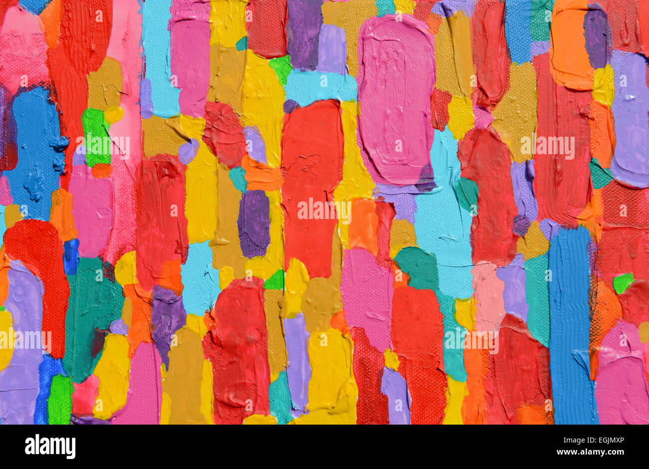 Texture, background and Colorful Image of an original Abstract Painting on Canvas. Stock Photo