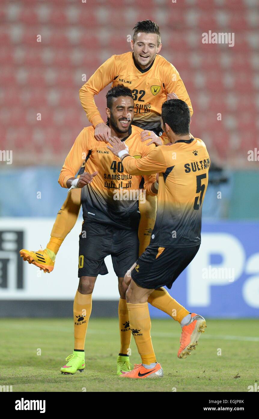 Kuwait City, Kuwait. 25th Feb, 2015. Players of Kuwait's Al Qadsia SC
