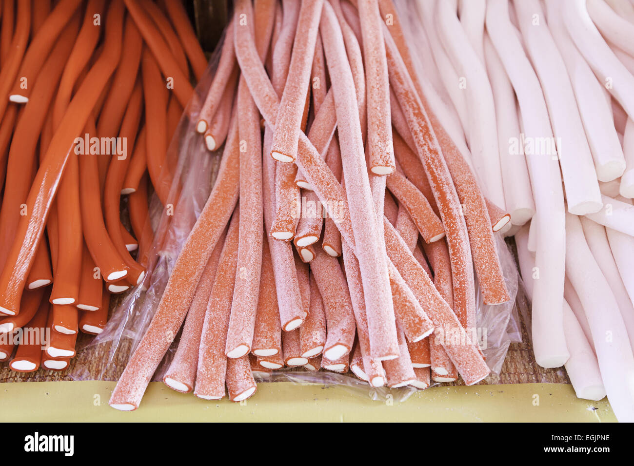 Gummy candy in the market, artisan detail gummy in a typical Spanish