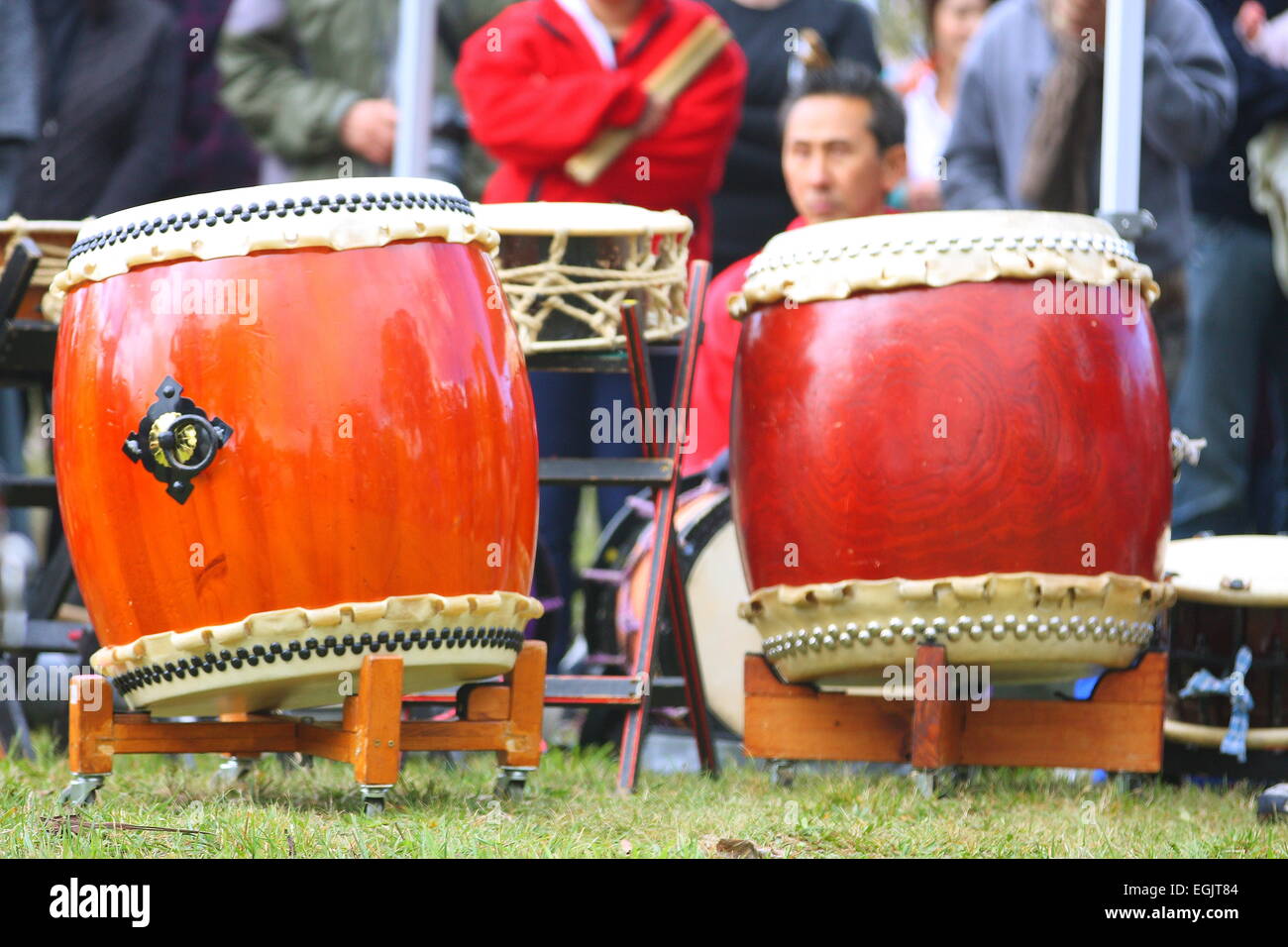 Japanese drums at Hanami Festival, Melbourne, Australia Stock Photo Alamy