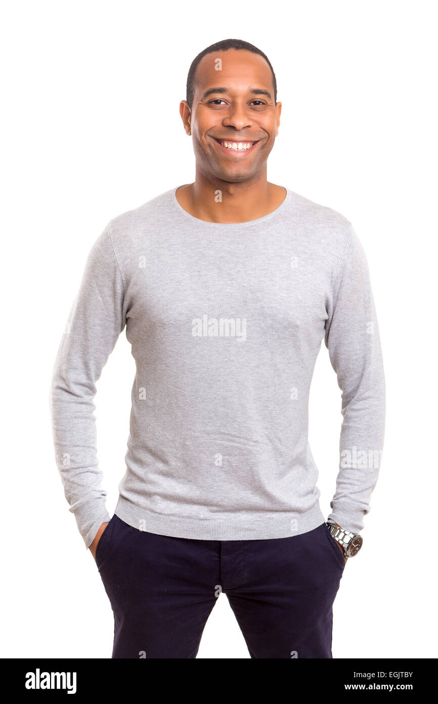 Young and beautiful african man posing isolated Stock Photo - Alamy