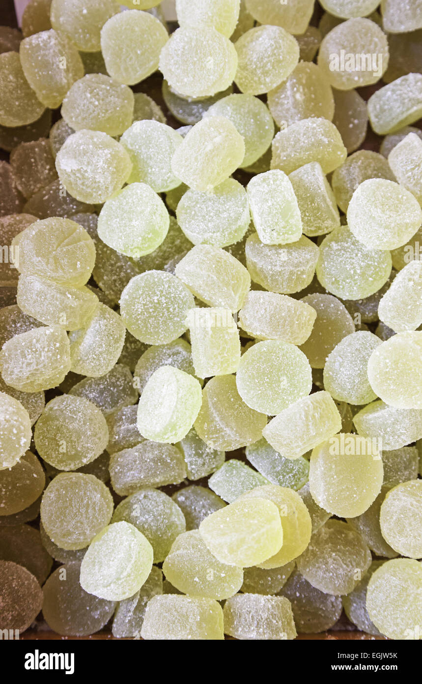 Gummy juice with sugar, a detail of gelatin flavored gummy, sweet craft