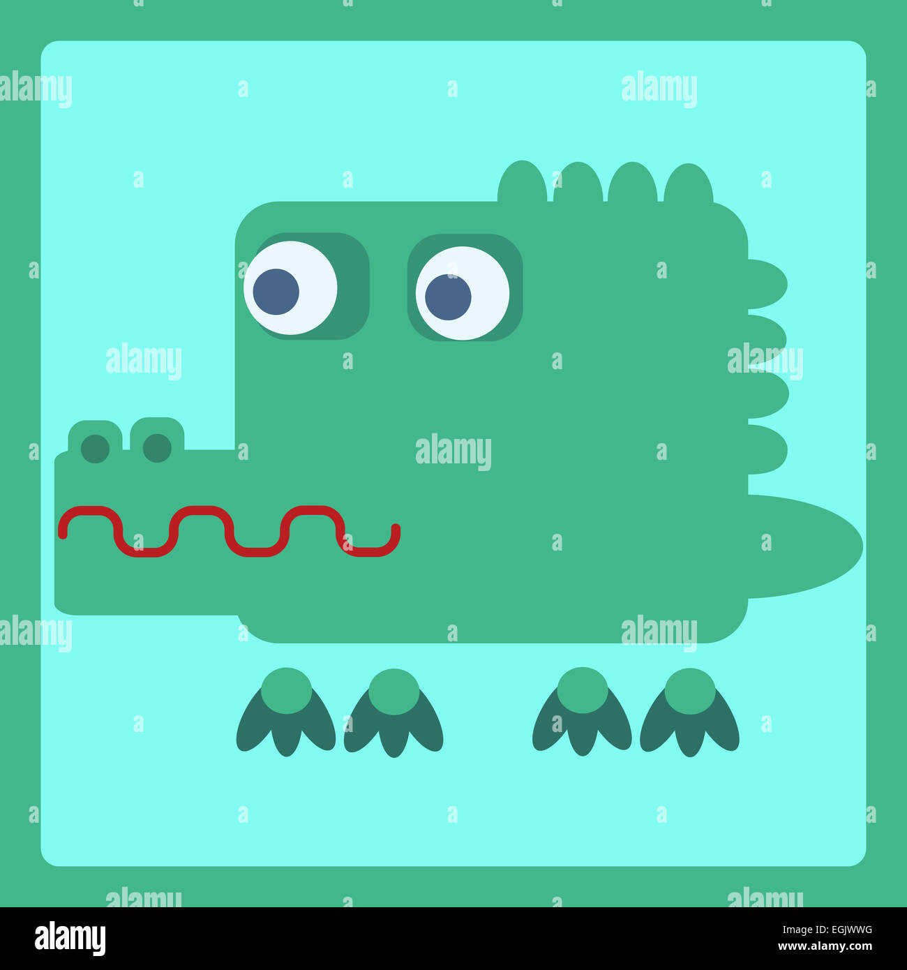 crocodile stylized cartoon animal icon. Baby style Stock Photo