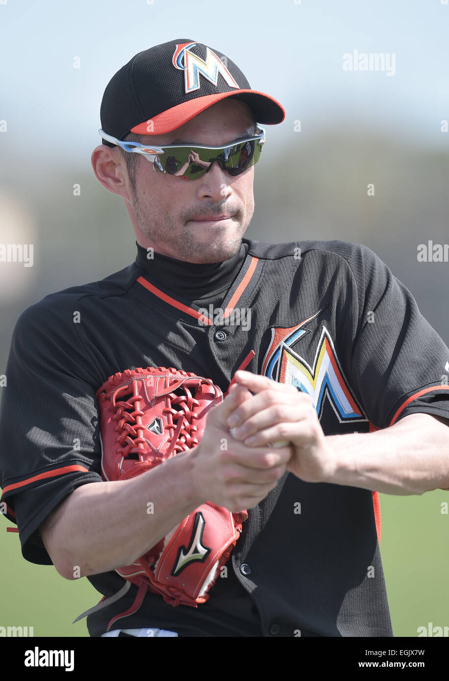 Ichiro Rookie Spring Training Jupiter, Florida, USA. 25th Feb, 2014. Ichiro Suzuki (Marlins) MLB ...