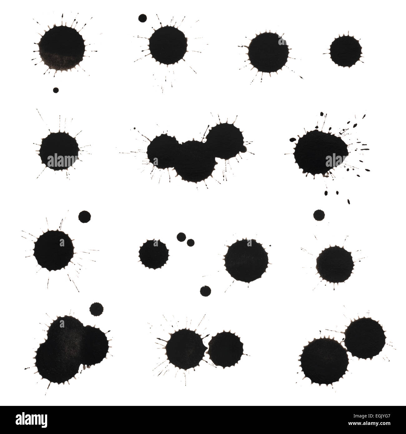 Black ink stain spot collection Stock Photo Alamy