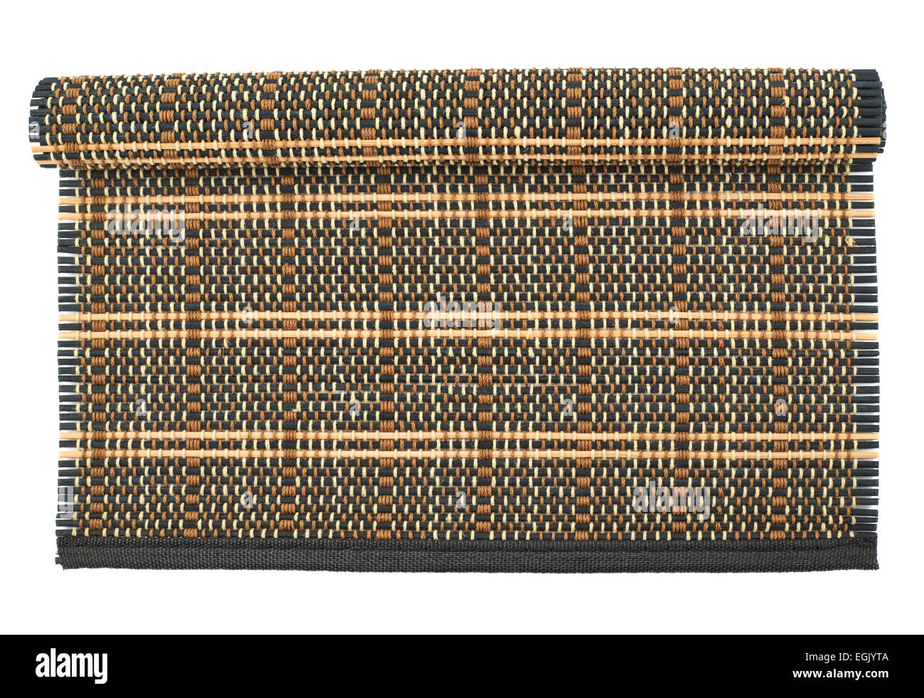 Rolled straw mat isolated Stock Photo Alamy