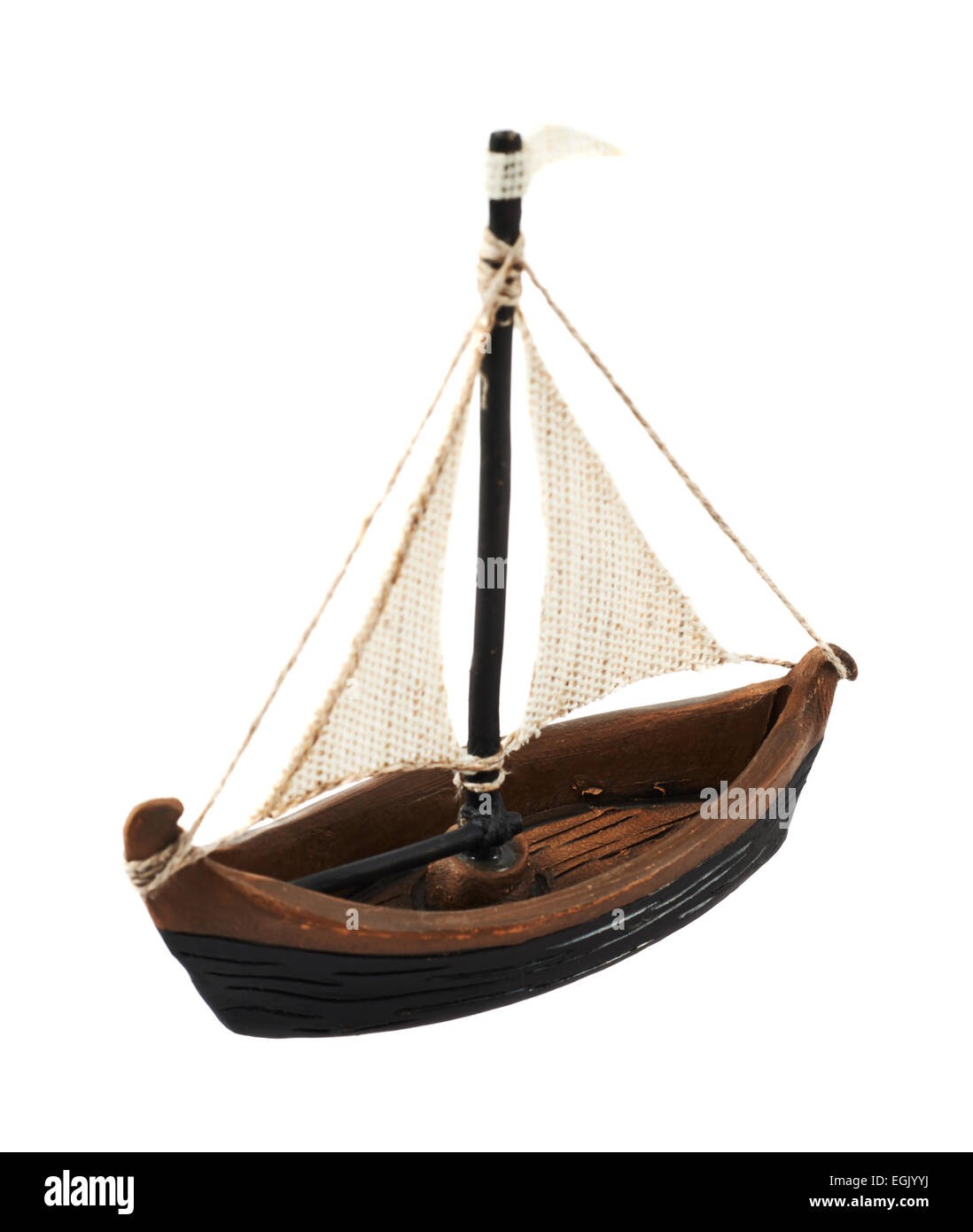 Sailboat statuette figure isolated Stock Photo