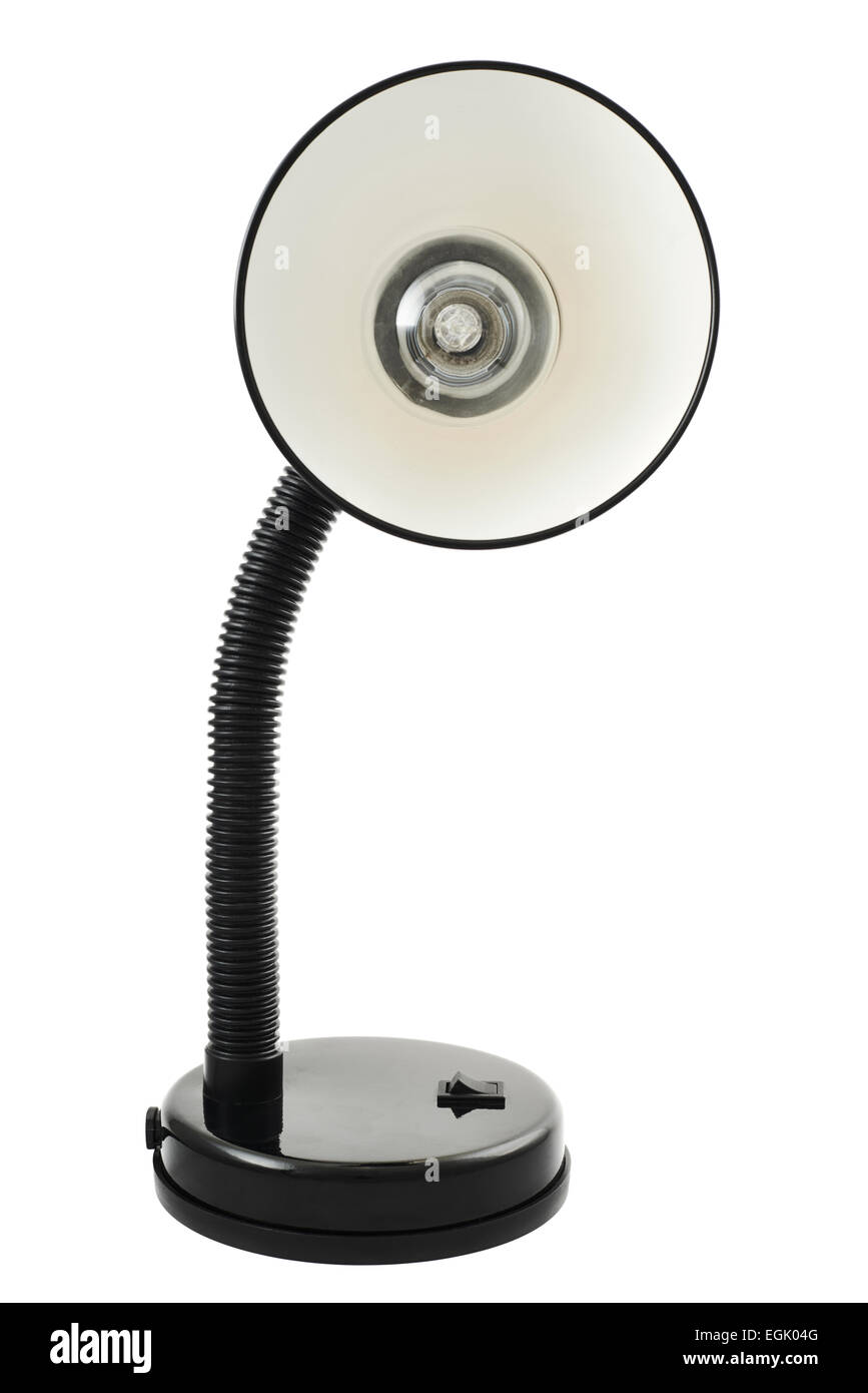 Black office table lamp isolated Stock Photo Alamy