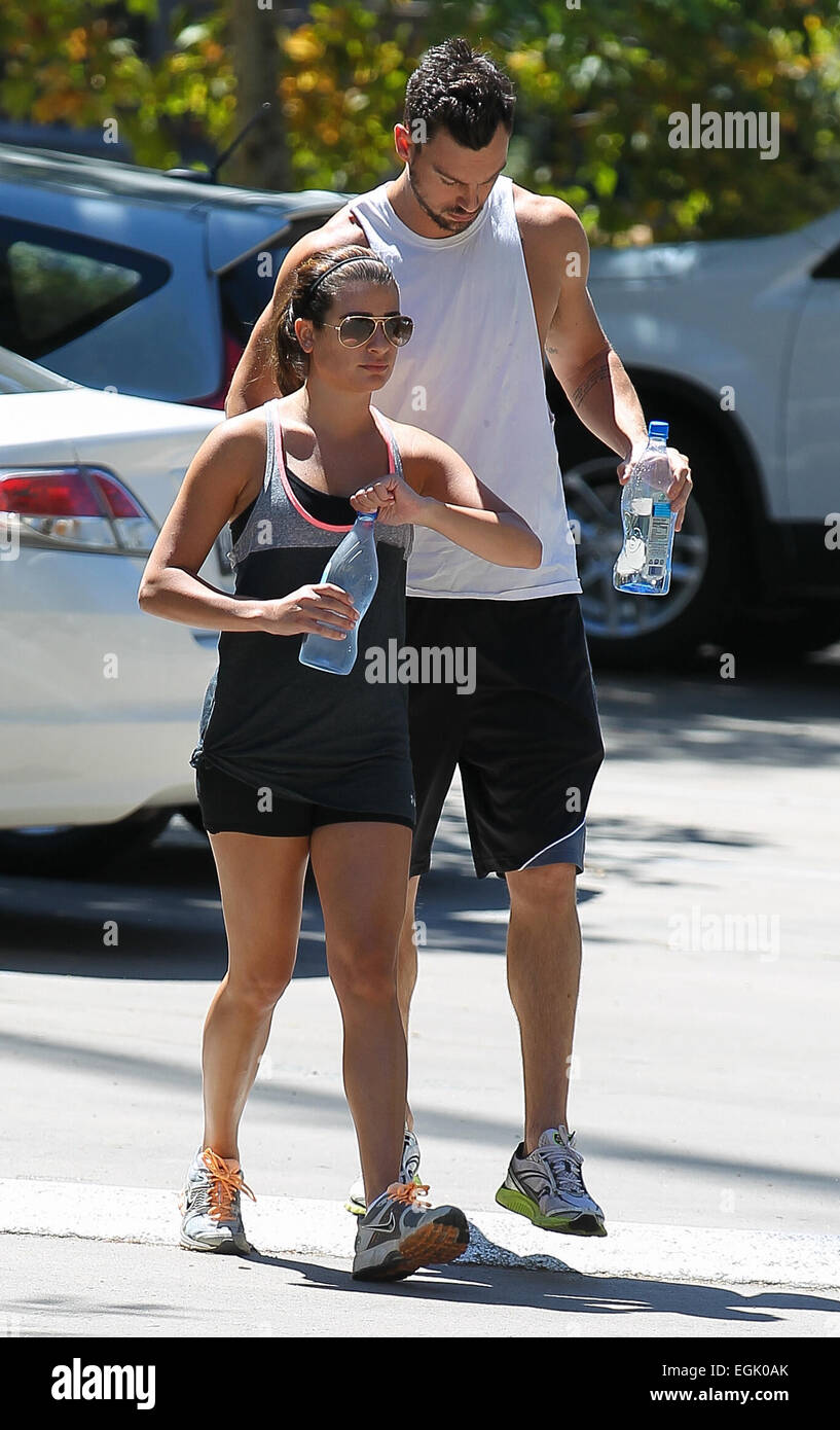 Lea Michele and boyfriend Matthew Paetz go for a hike together at