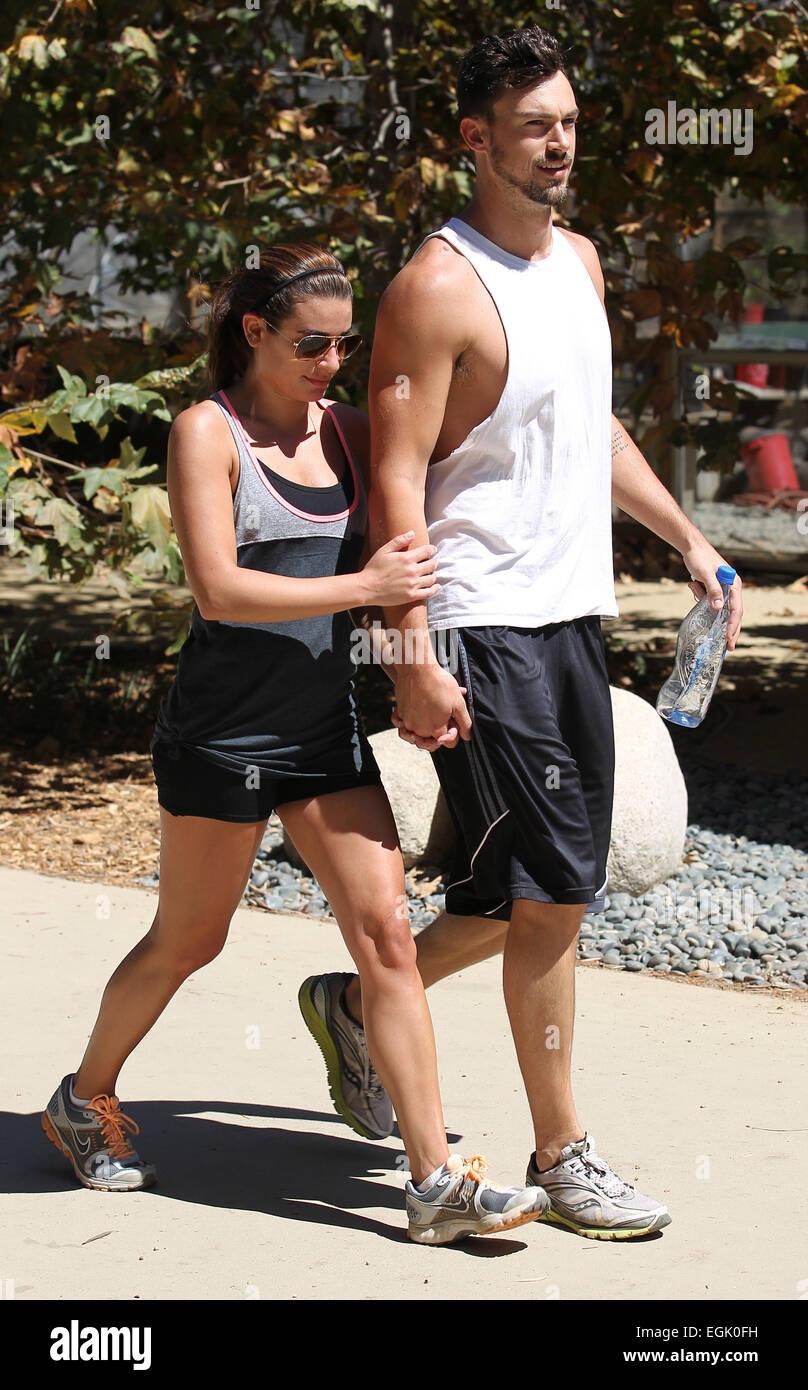 Lea Michele and boyfriend Matthew Paetz go for a hike together at