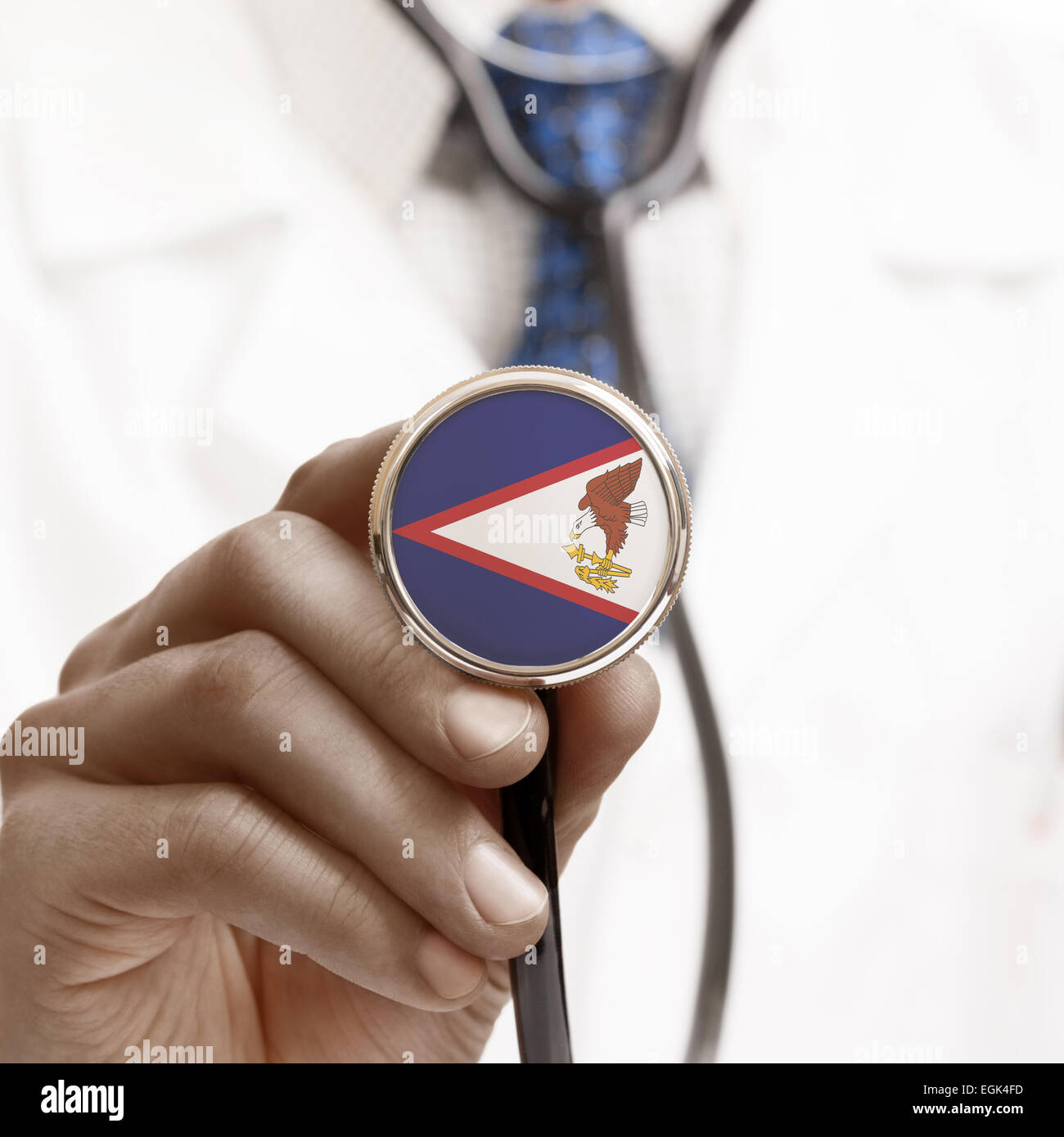 Stethoscope with national flag conceptual series - American Samoa Stock Photo