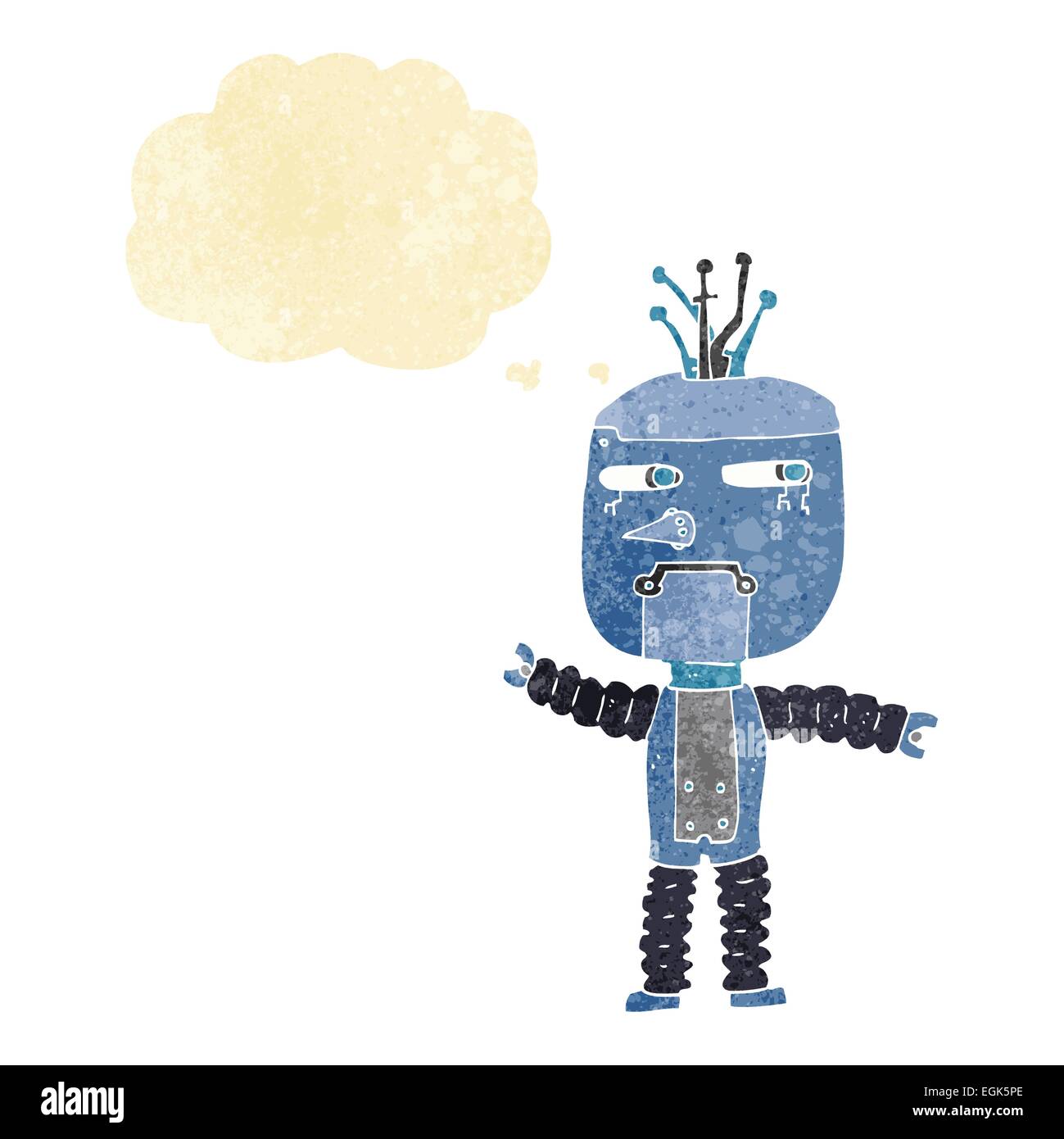 cartoon waving robot with thought bubble Stock Vector Image & Art - Alamy