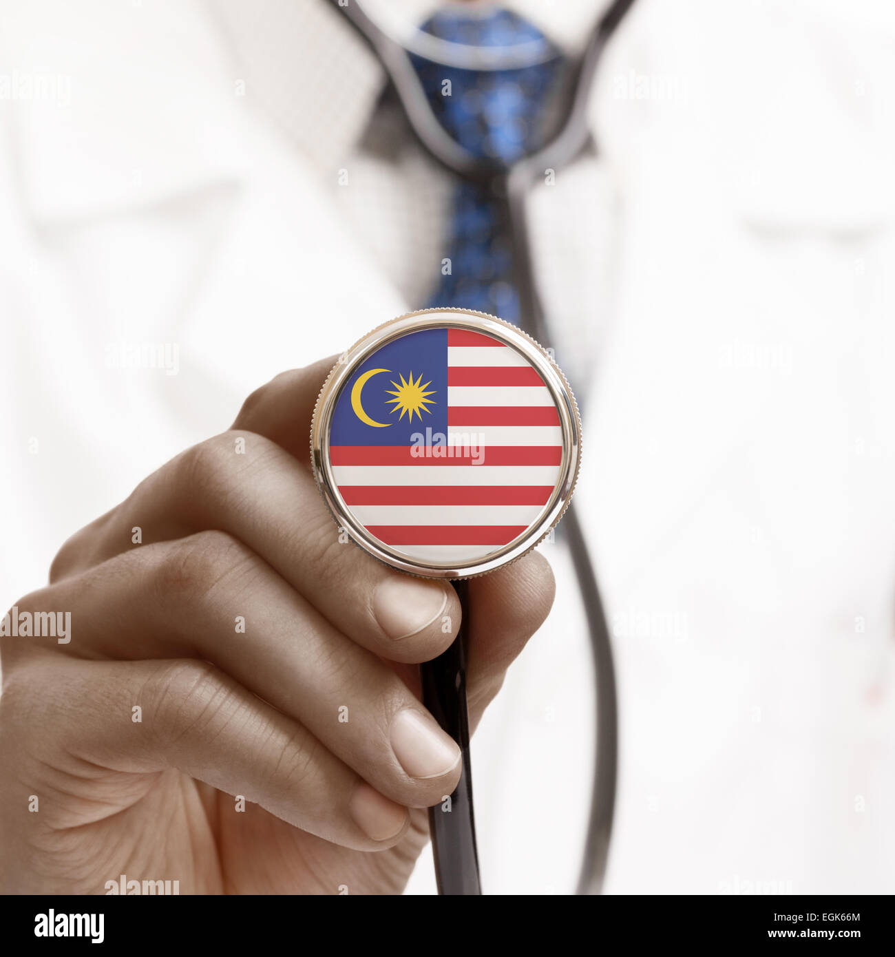 Stethoscope with national flag conceptual series Malaysia Stock Photo
