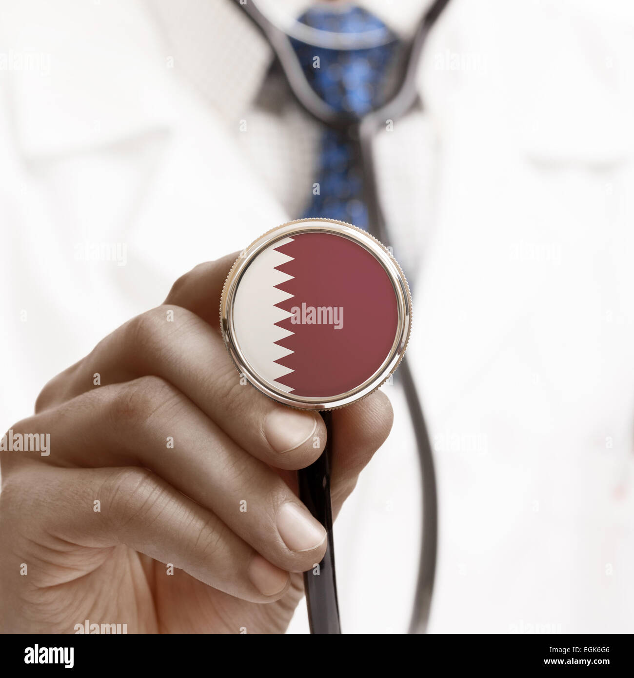 Stethoscope with national flag conceptual series Qatar Stock Photo