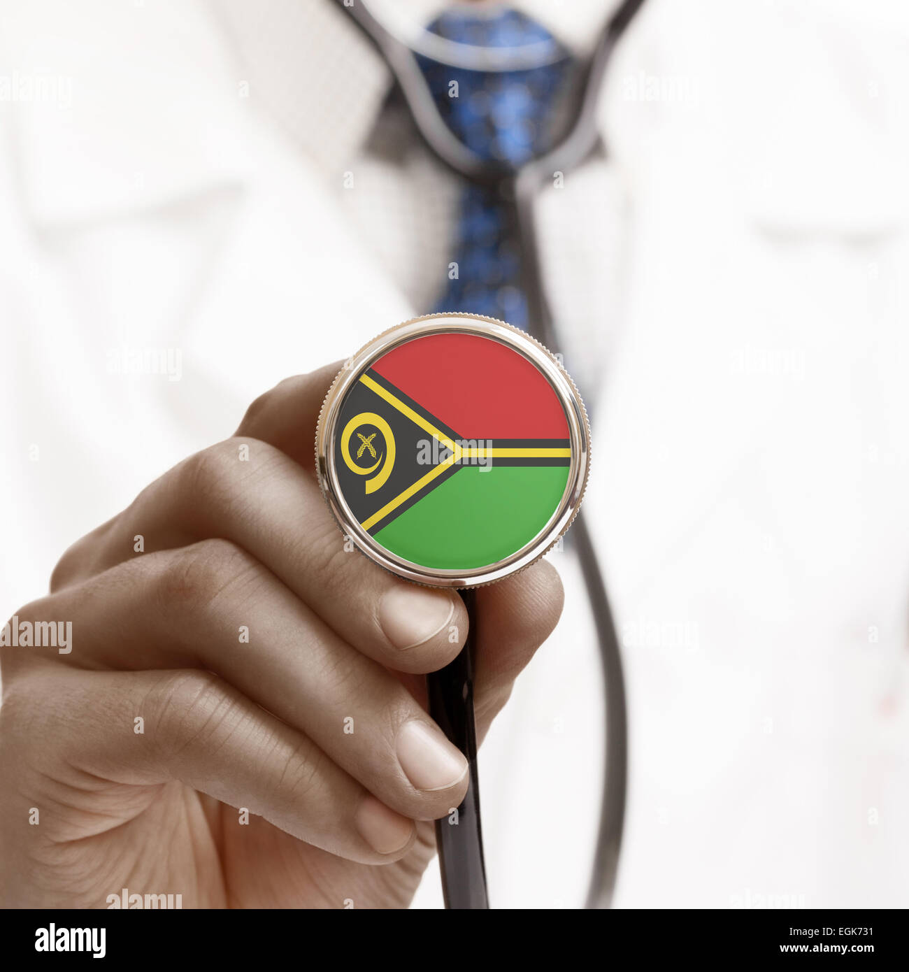 Stethoscope with national flag conceptual series - Vanuatu Stock Photo