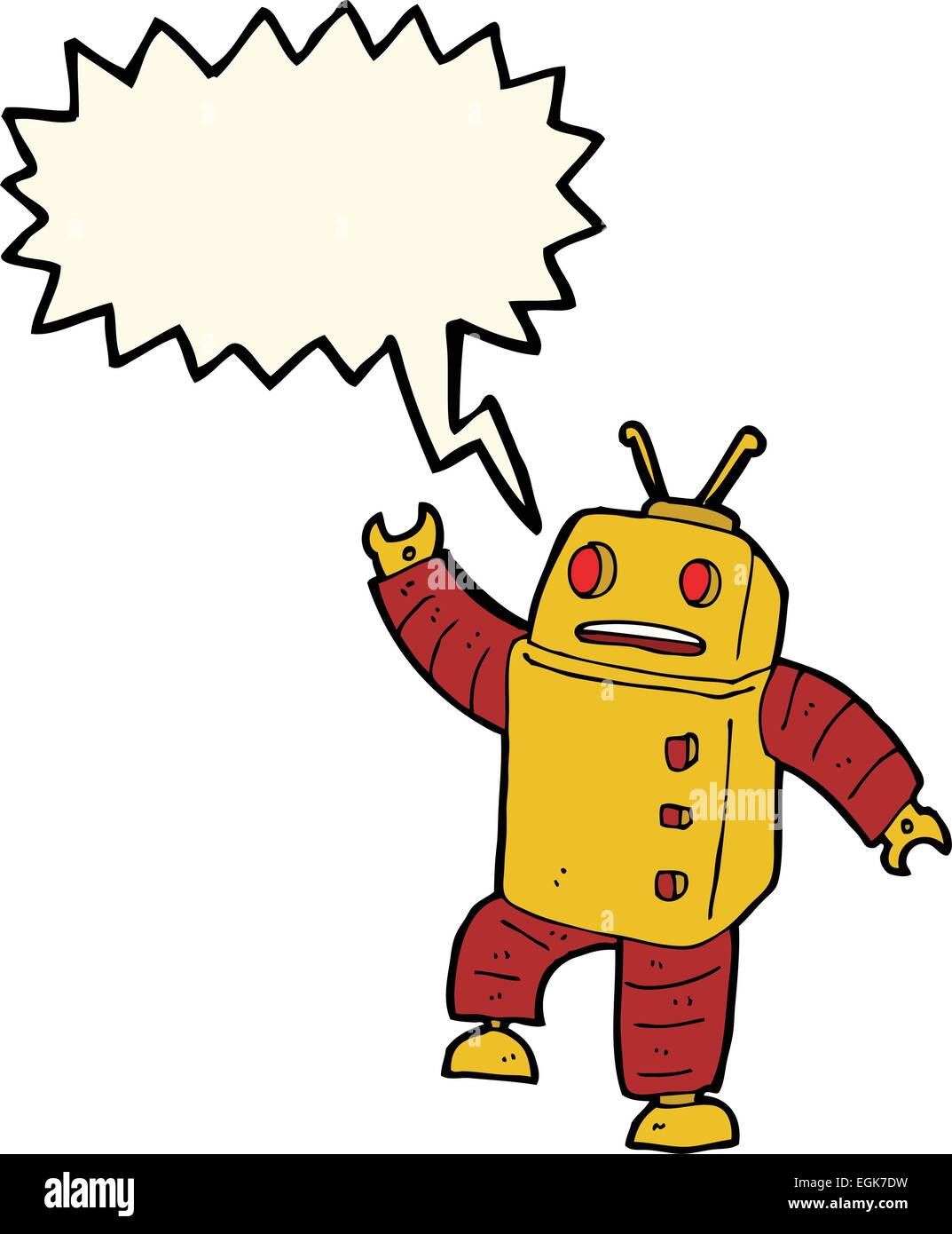 cartoon robot with speech bubble Stock Vector Image & Art - Alamy