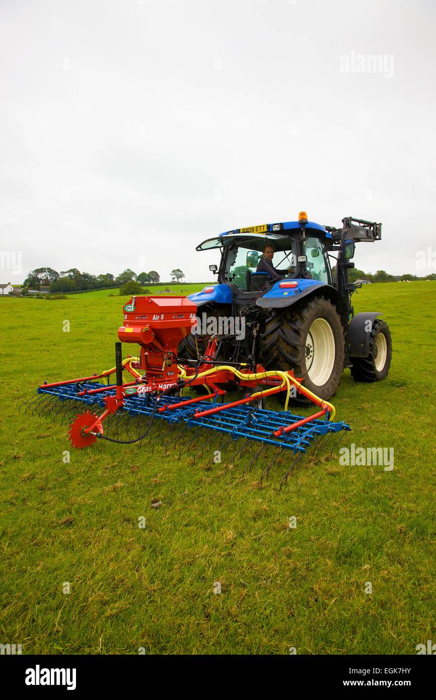 Hatzenbichler Air 8 Pneumatic Seeder & Tractor in field Stock Photo Alamy
