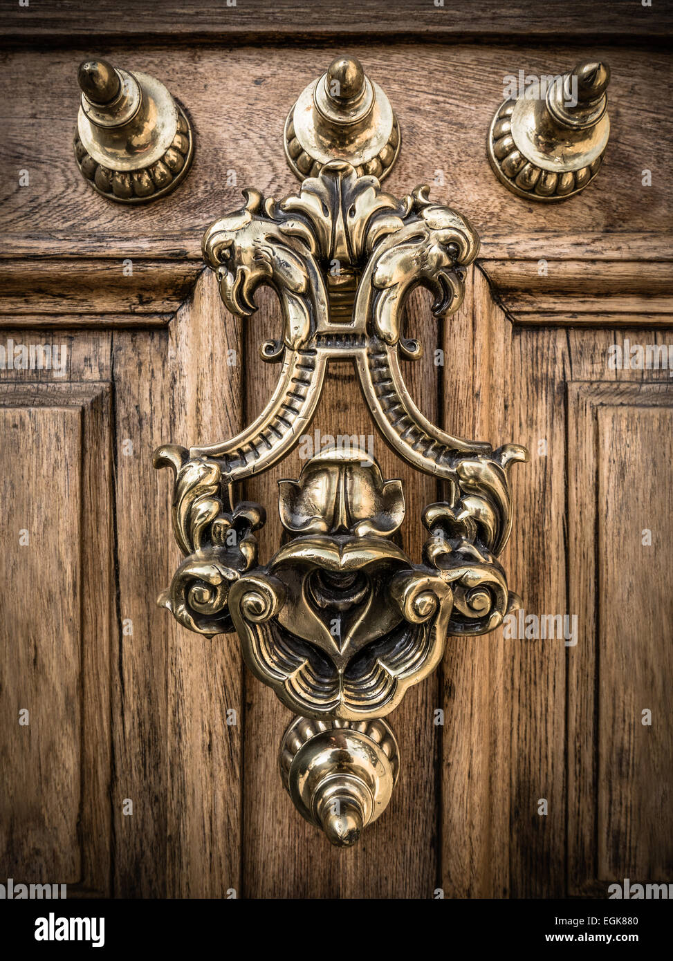 Ornate Brass Door Knocker Stock Photo Alamy