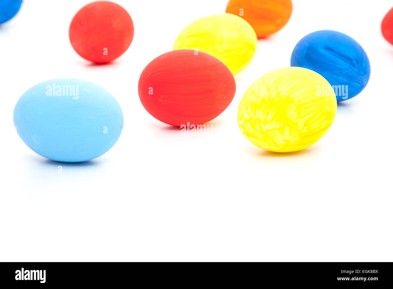 Easter eggs on white background Stock Photo - Alamy