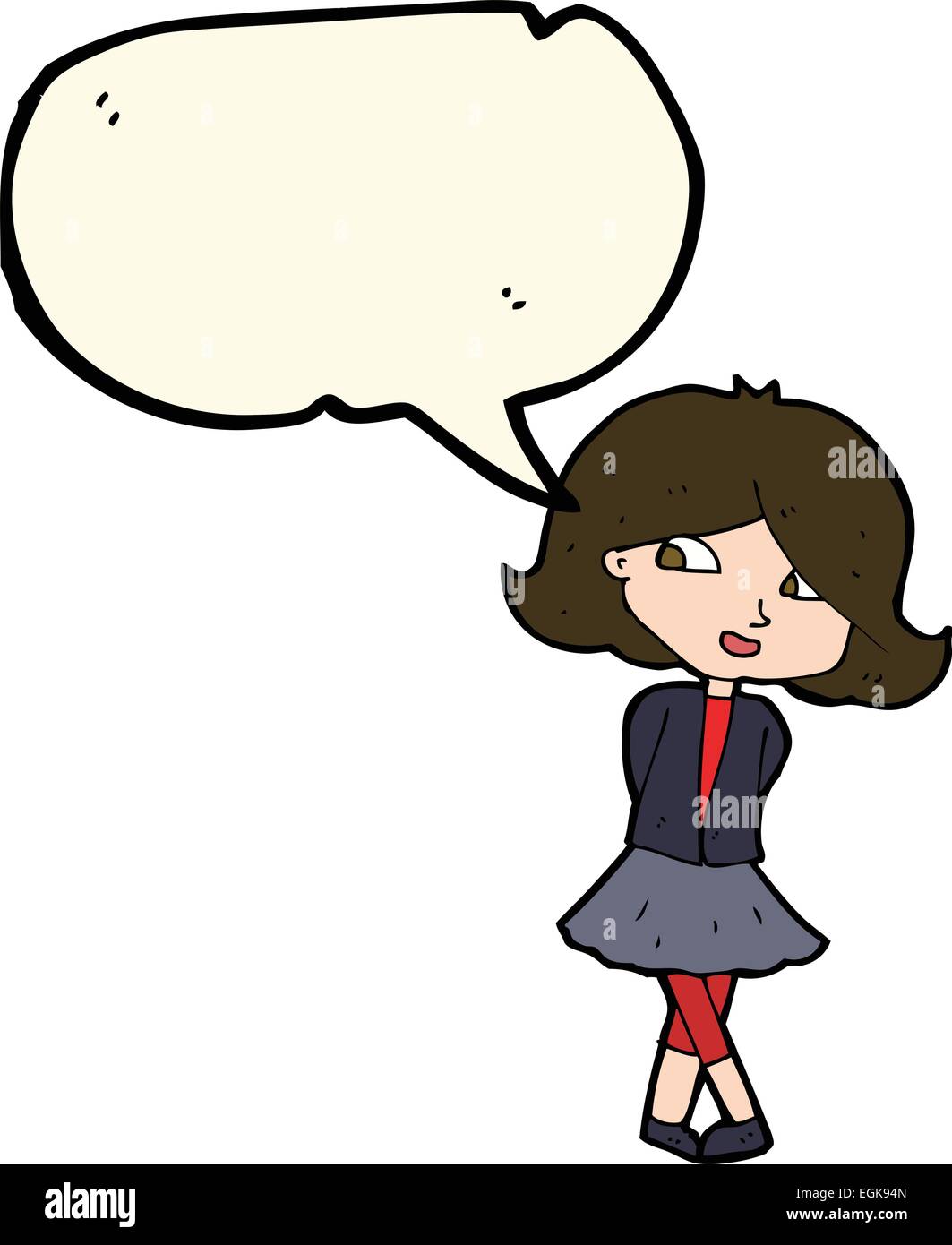 cartoon happy girl with speech bubble Stock Vector Image & Art - Alamy