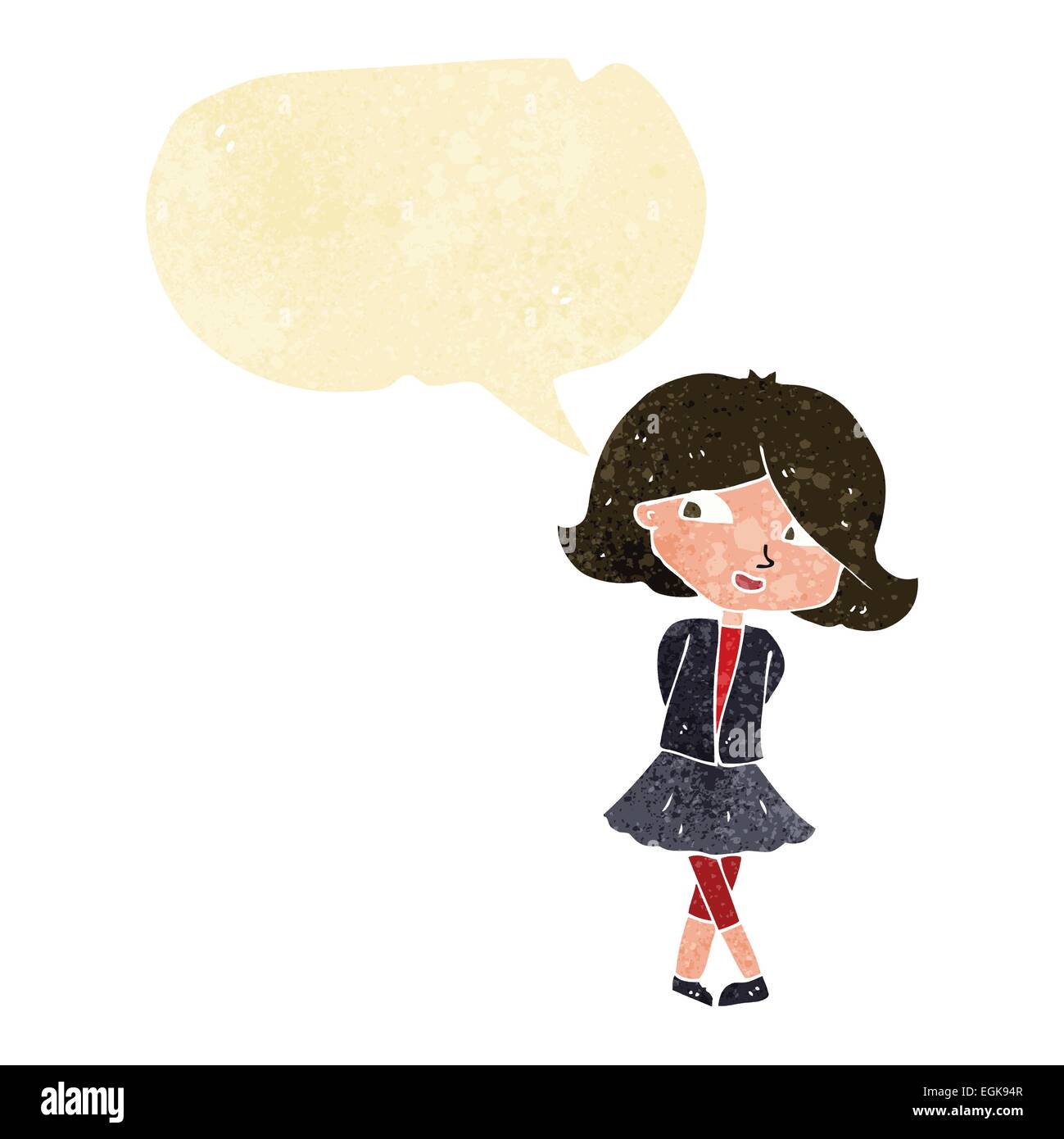 cartoon happy girl with speech bubble Stock Vector Image & Art - Alamy