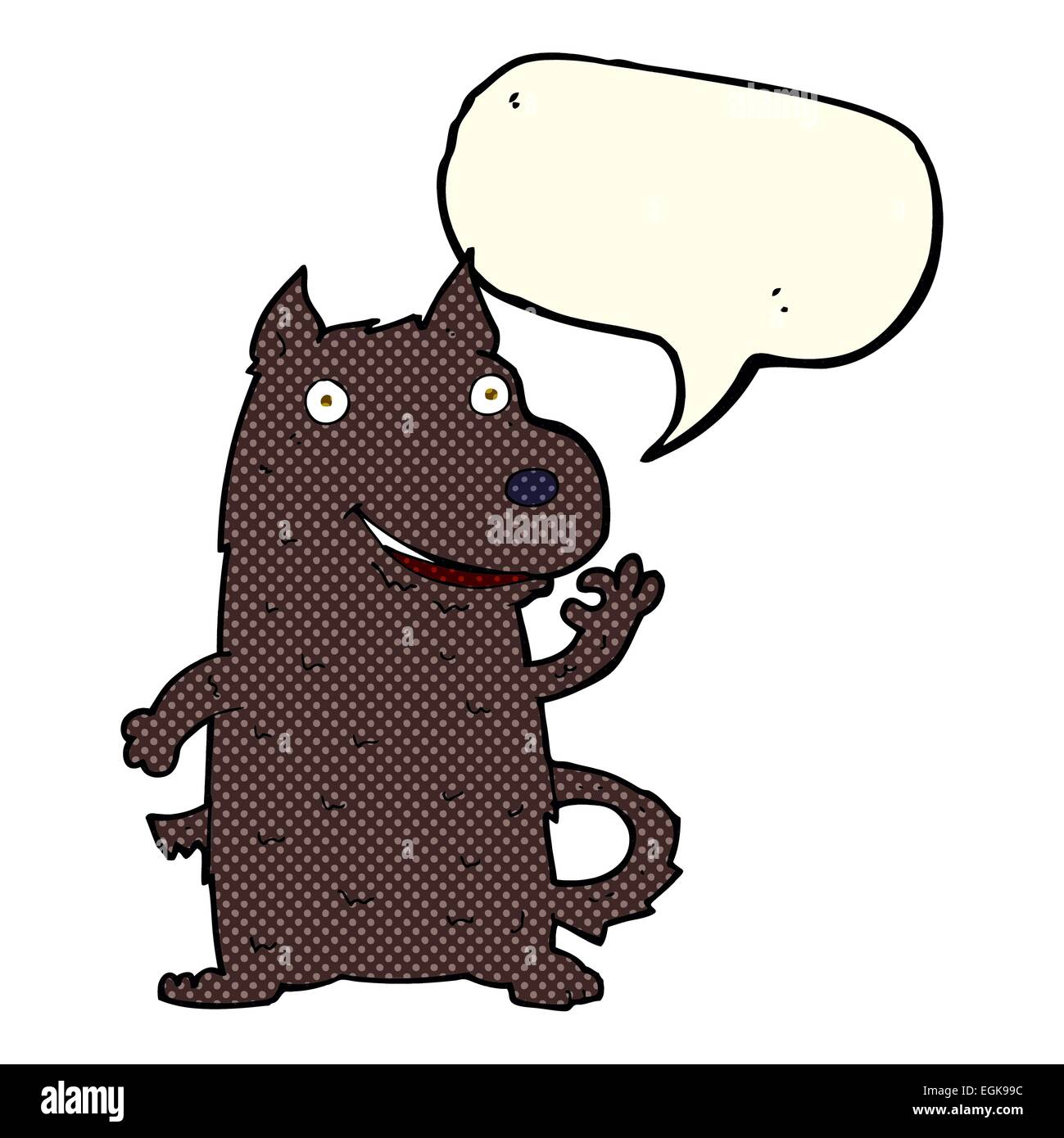 cartoon happy dog with speech bubble Stock Vector Image & Art - Alamy