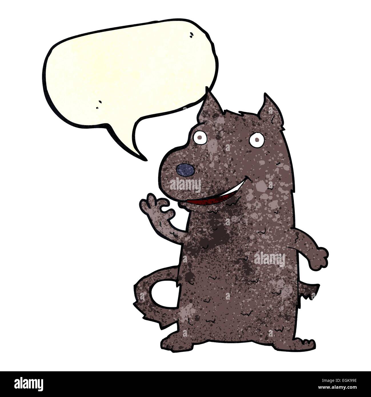 cartoon happy dog with speech bubble Stock Vector Image & Art - Alamy