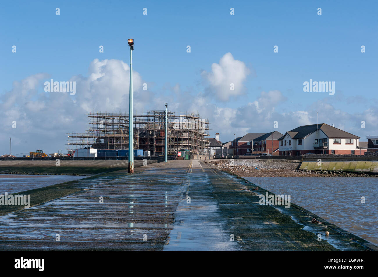 Construction site seen from Ferry slipway Stock Photo