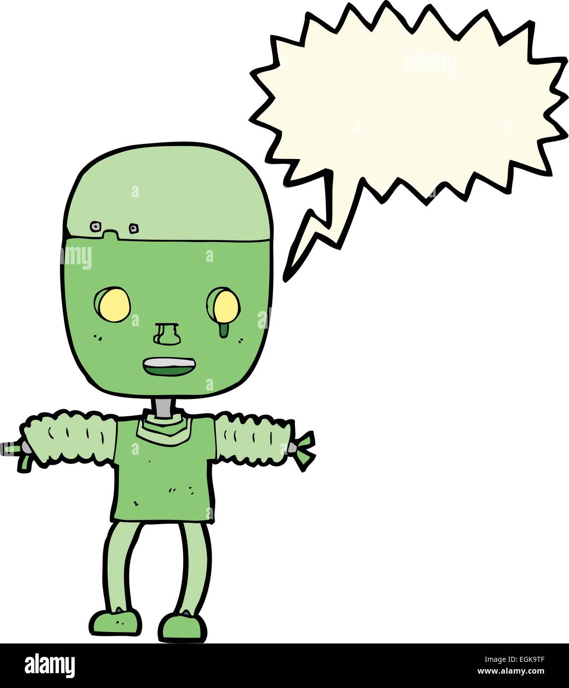cartoon robot with speech bubble Stock Vector Image & Art - Alamy