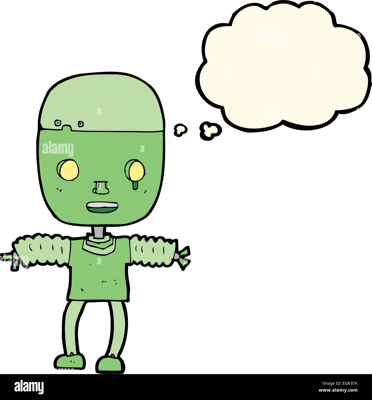 cartoon robot with thought bubble Stock Vector Image & Art - Alamy
