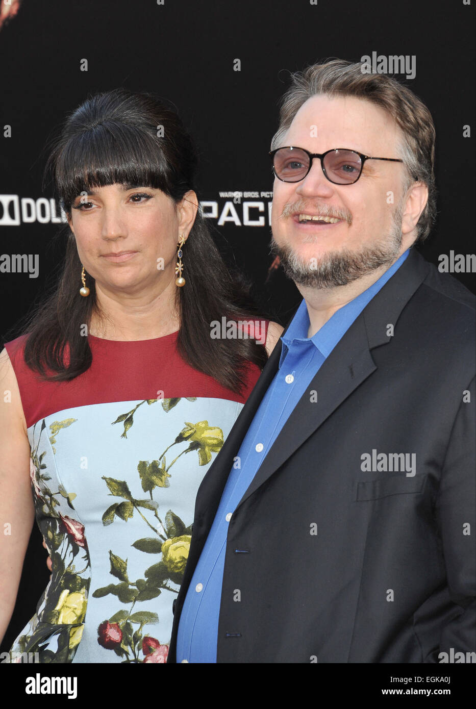 Los Angeles Ca July 9 2013 Director Guillermo Del Toro Wife Lorenza Newton At The Premiere Of His New Movie Pacific Rim At The Dolby Theatre Hollywood Stock Photo Alamy