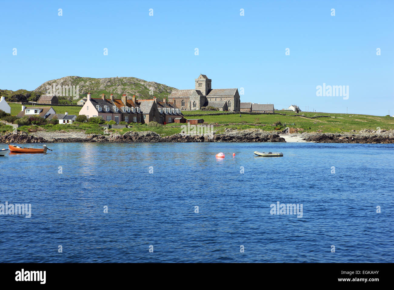Iona Abbey on the Isle of Iona in the Inner Hebrides of Scotland Stock