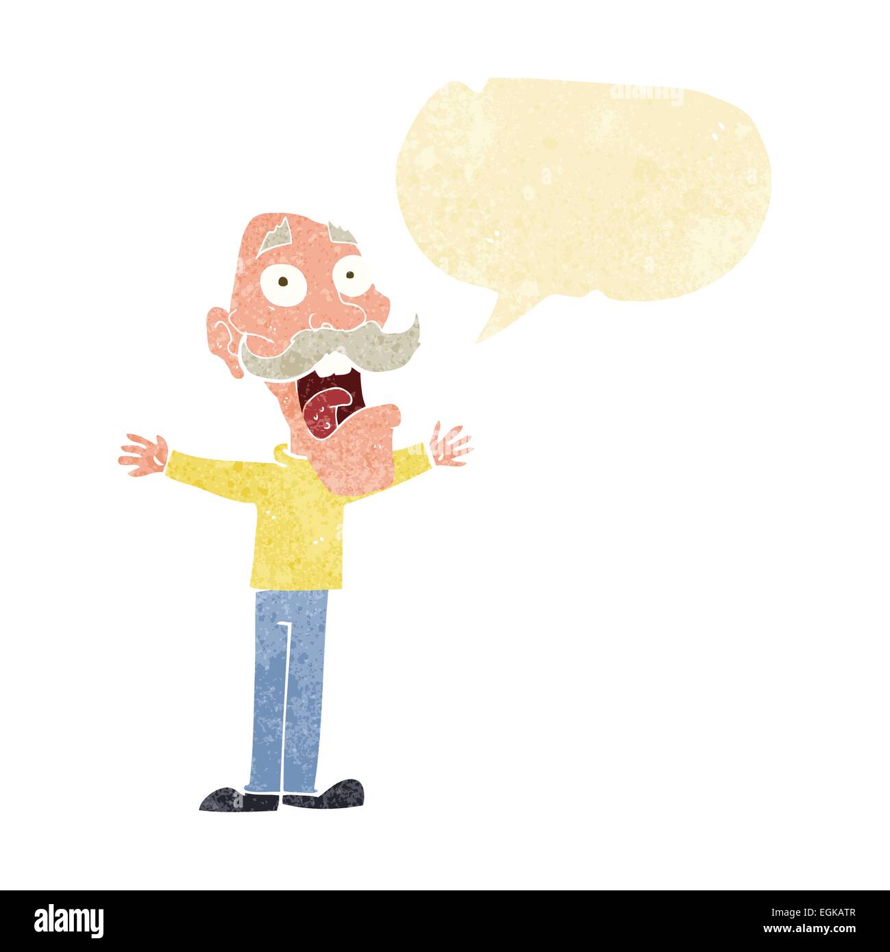 cartoon stressed old man with speech bubble Stock Vector Image & Art ...