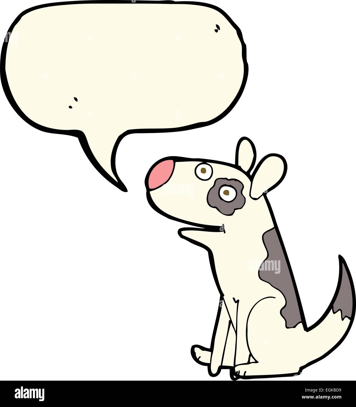 cartoon happy dog with speech bubble Stock Vector Image & Art - Alamy