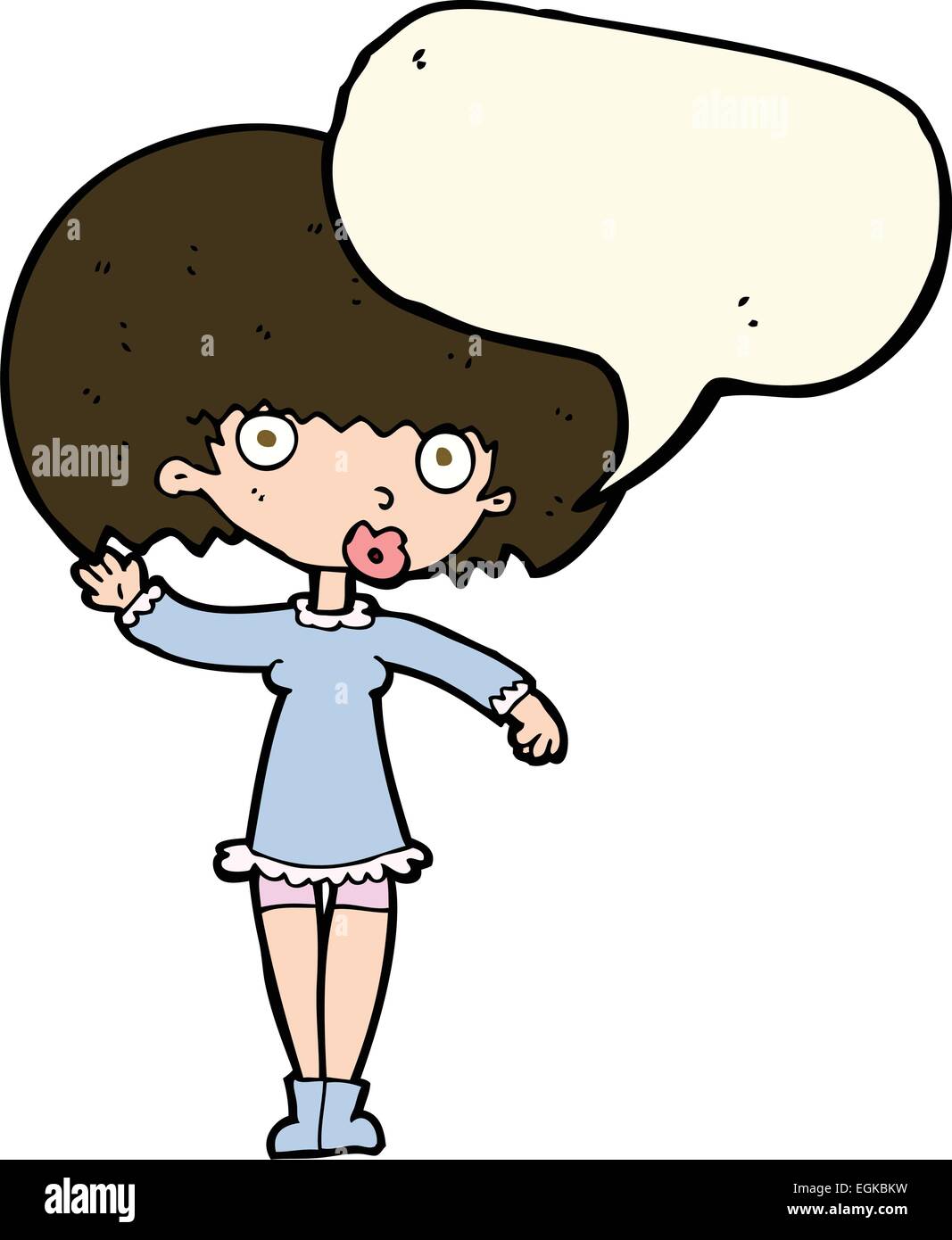 Cartoon girl waving bubble hi-res stock photography and images - Alamy