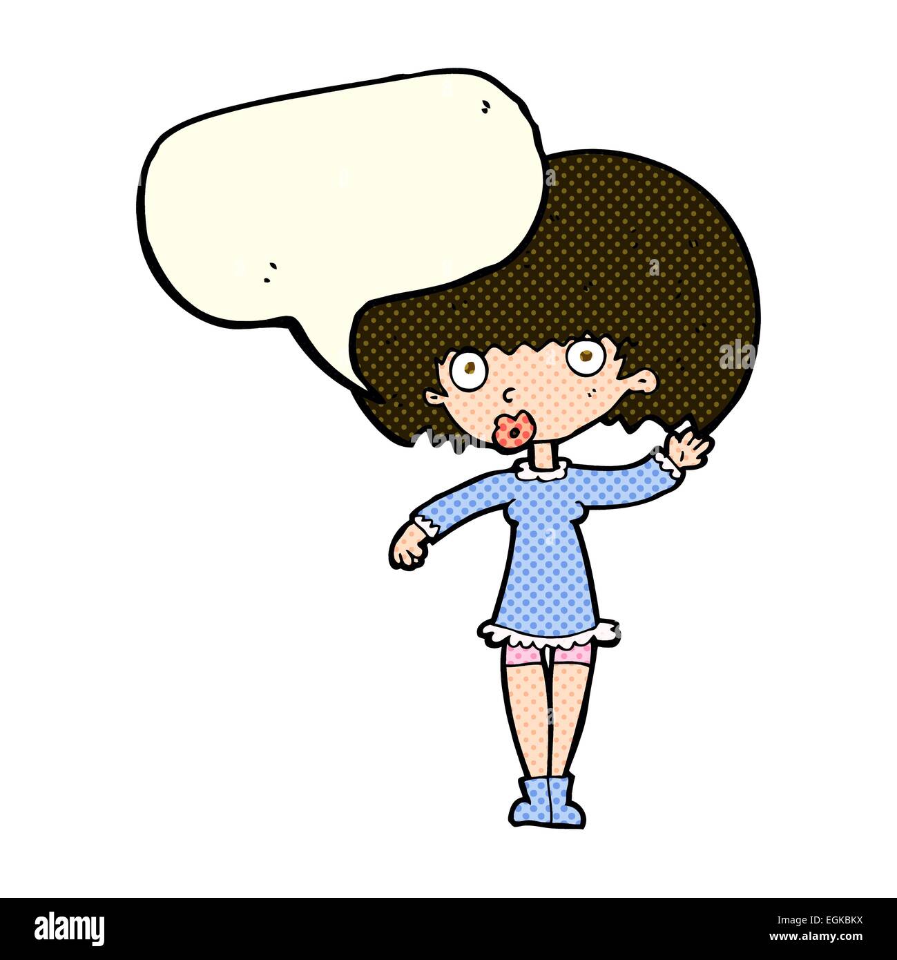 Cartoon girl waving bubble hi-res stock photography and images - Alamy