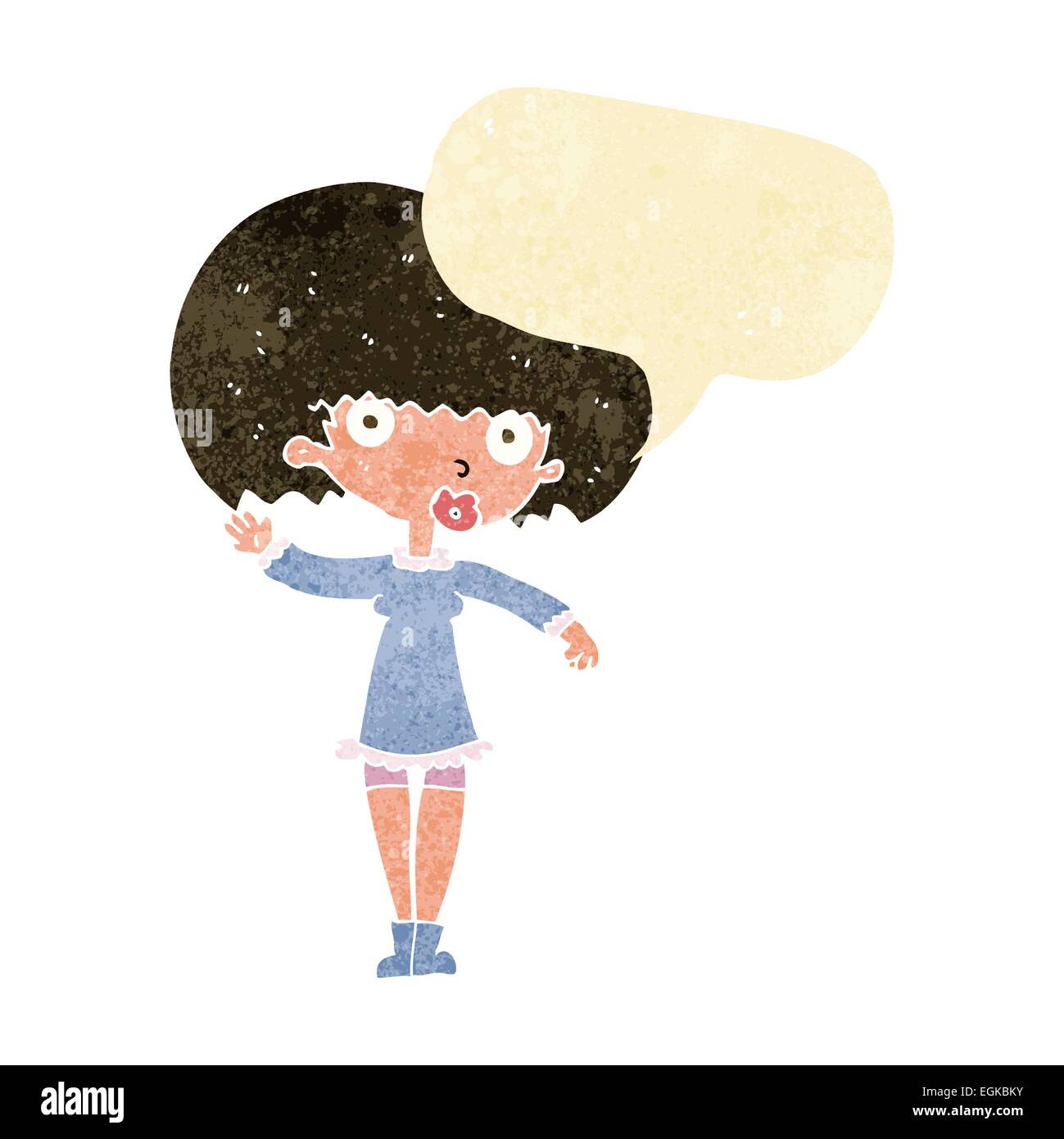 Cartoon girl waving bubble hi-res stock photography and images - Alamy