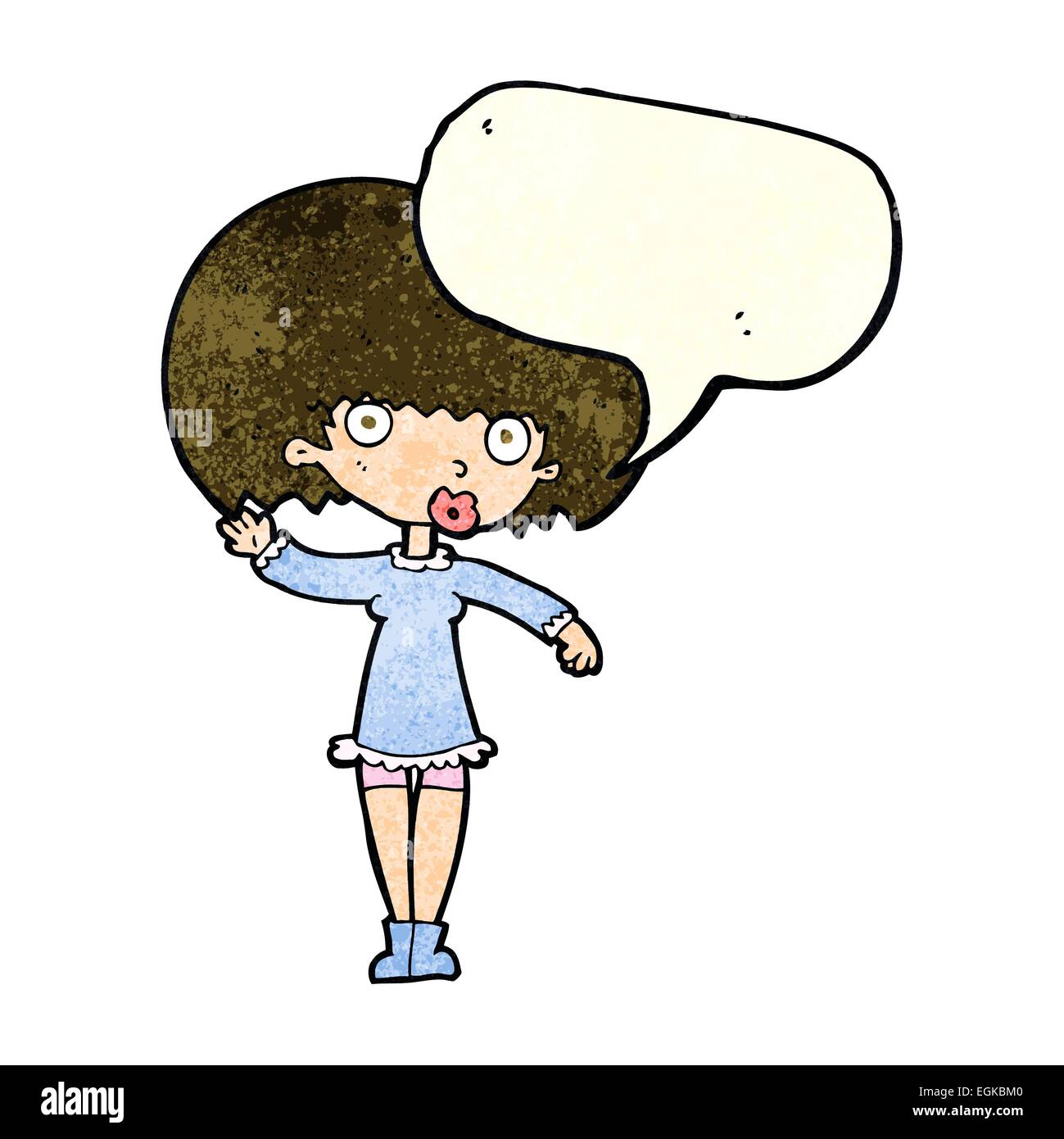 Cartoon girl waving bubble hi-res stock photography and images - Alamy