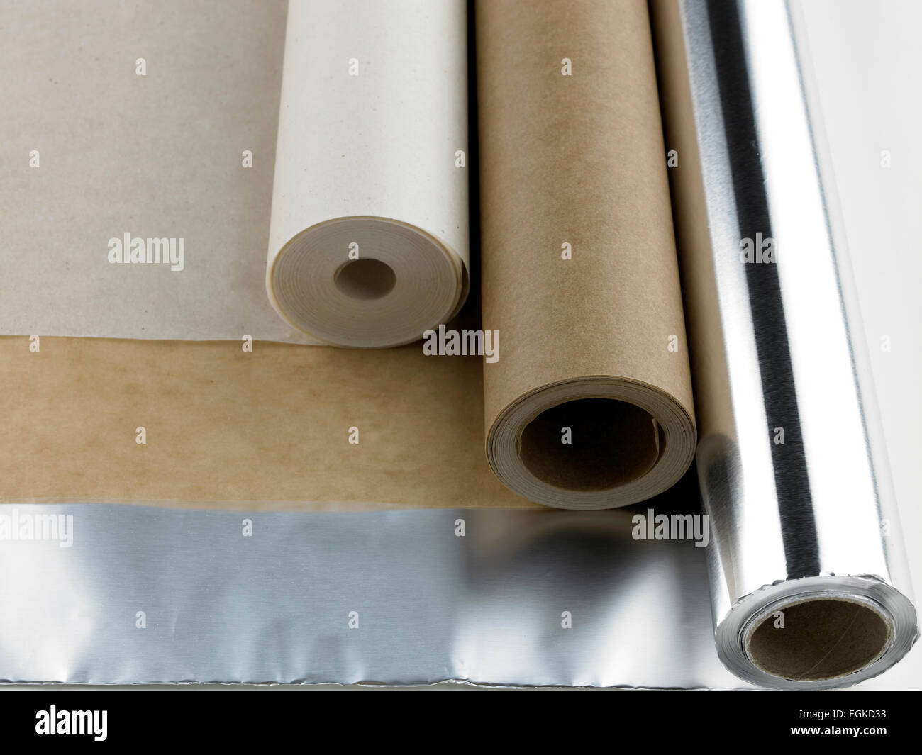 kitchen equipment: foil and paper Stock Photo