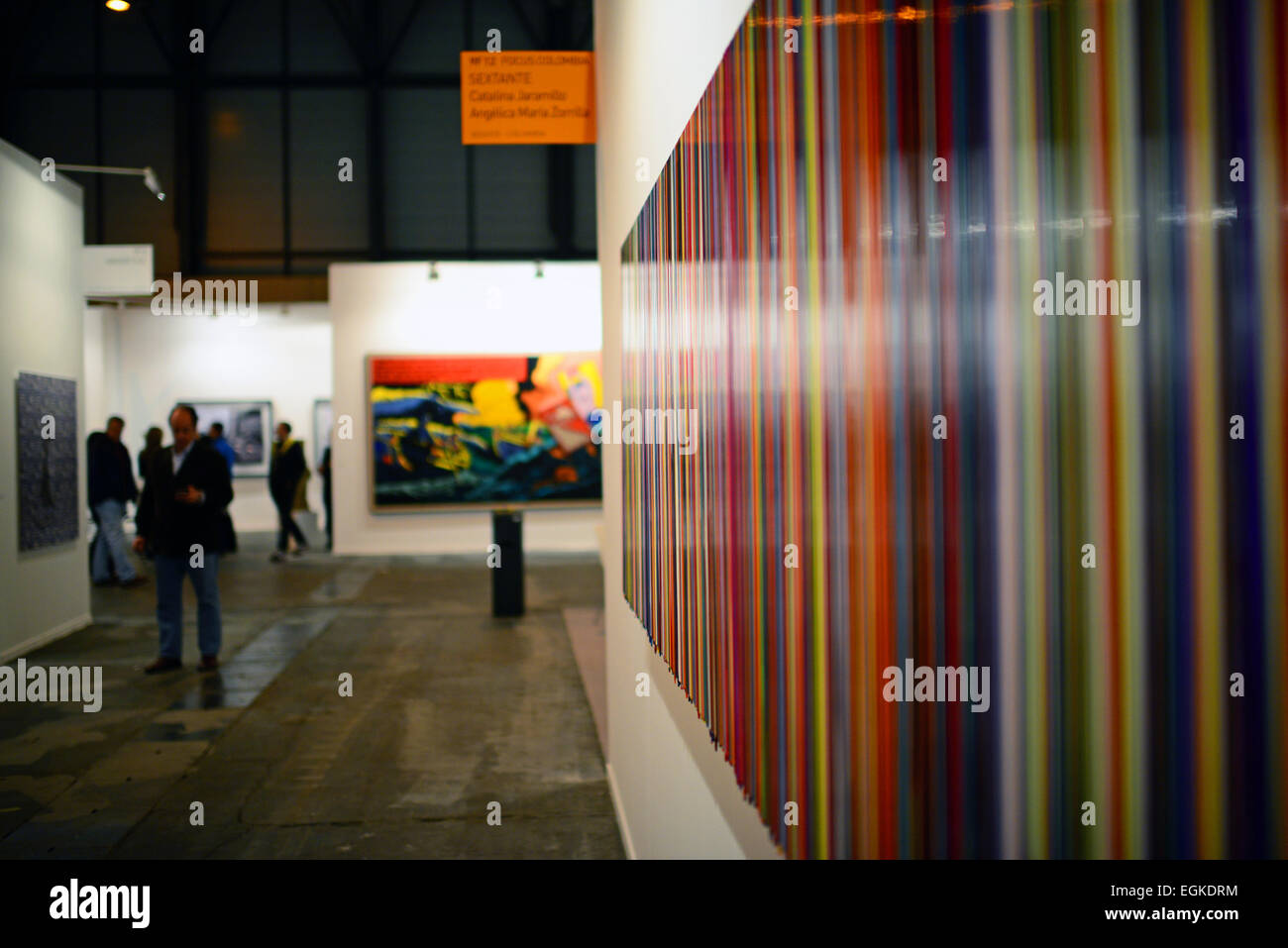 Madrid, Spain. 25th February, 2015. 34th edition of International Contemporary Art Fair ARCOmadrid 2015, with 218 galleries from 29 countries taking part this year and Colombia as guest country of honour Stock Photo