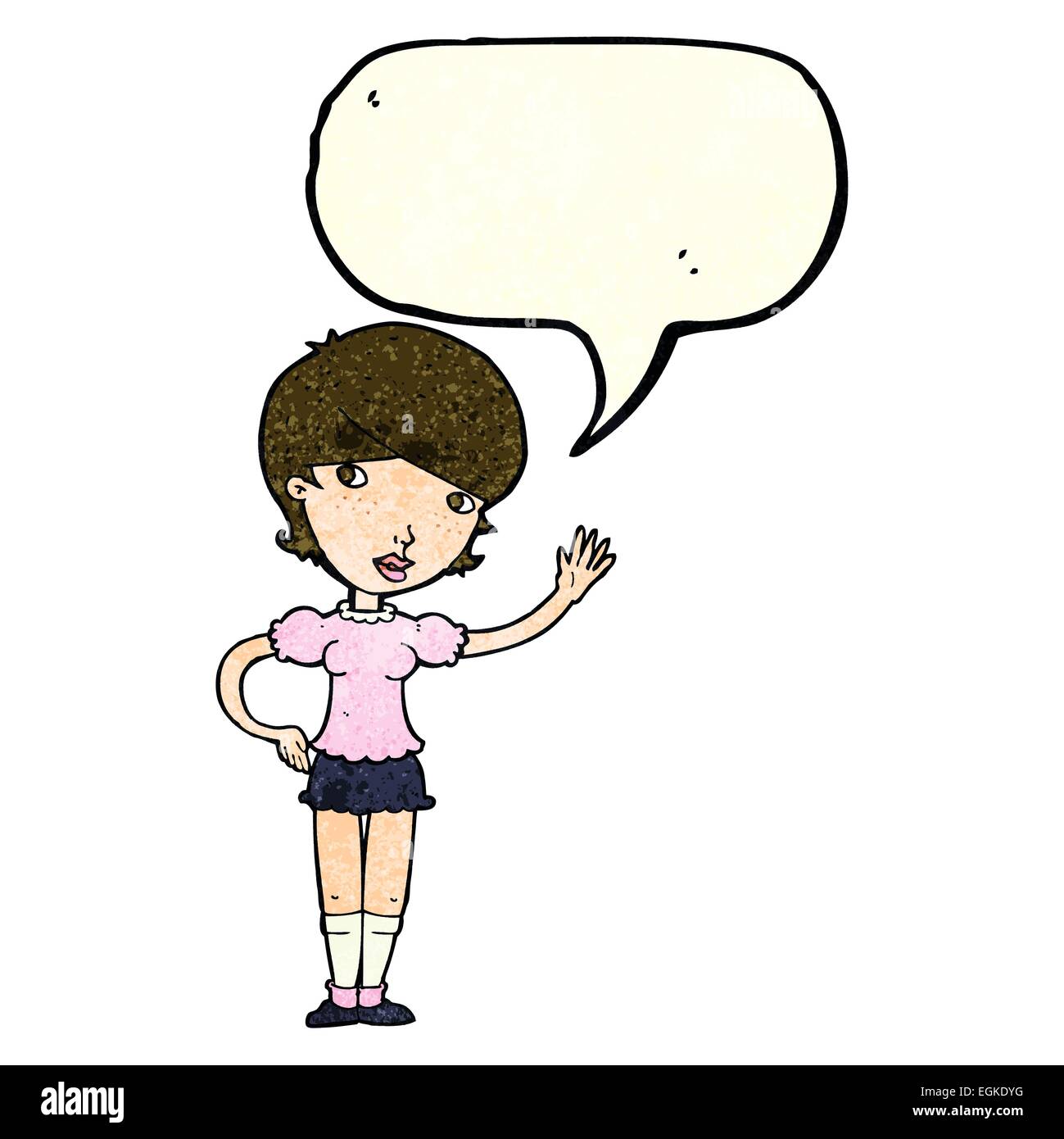 Cartoon girl waving bubble hi-res stock photography and images - Alamy