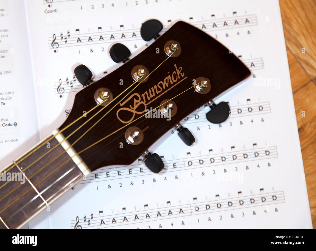 Guitar & Music sheet Stock Photo