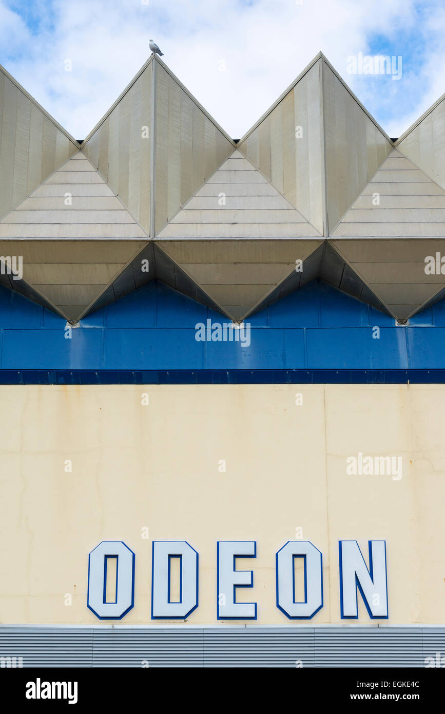 A close up of a sign on the Odeon cinema Brighton UK Stock Photo