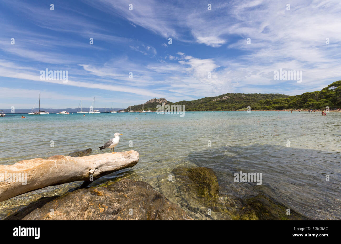 France, Cote D'Azur, Porquerolles Island, Notre-Dame Beach Stock Photo ...