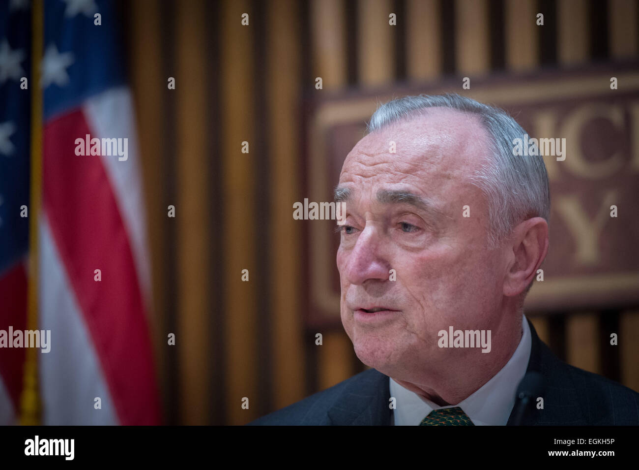 Manhattan, New York, USA. 25th Feb, 2015. NYPD Commissioner WILLIAM ...