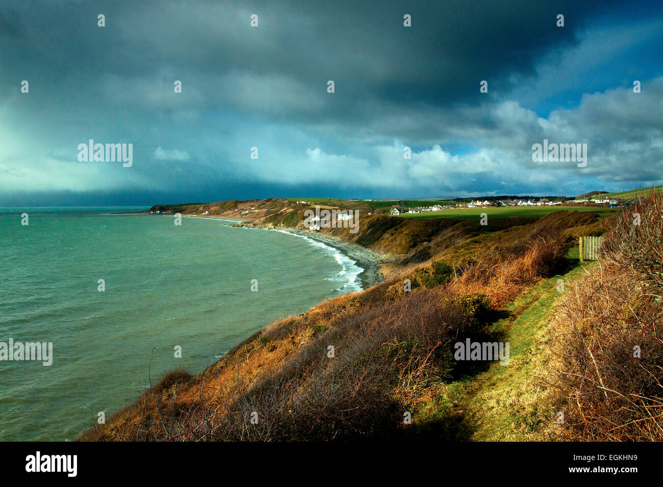 Storm clouds over Monreith Bay, The Machars, Dumfries and Galloway Stock Photo